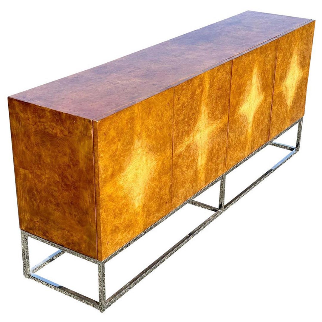 1970s Milo Baughman for Thayer Coggin Burl Credenza