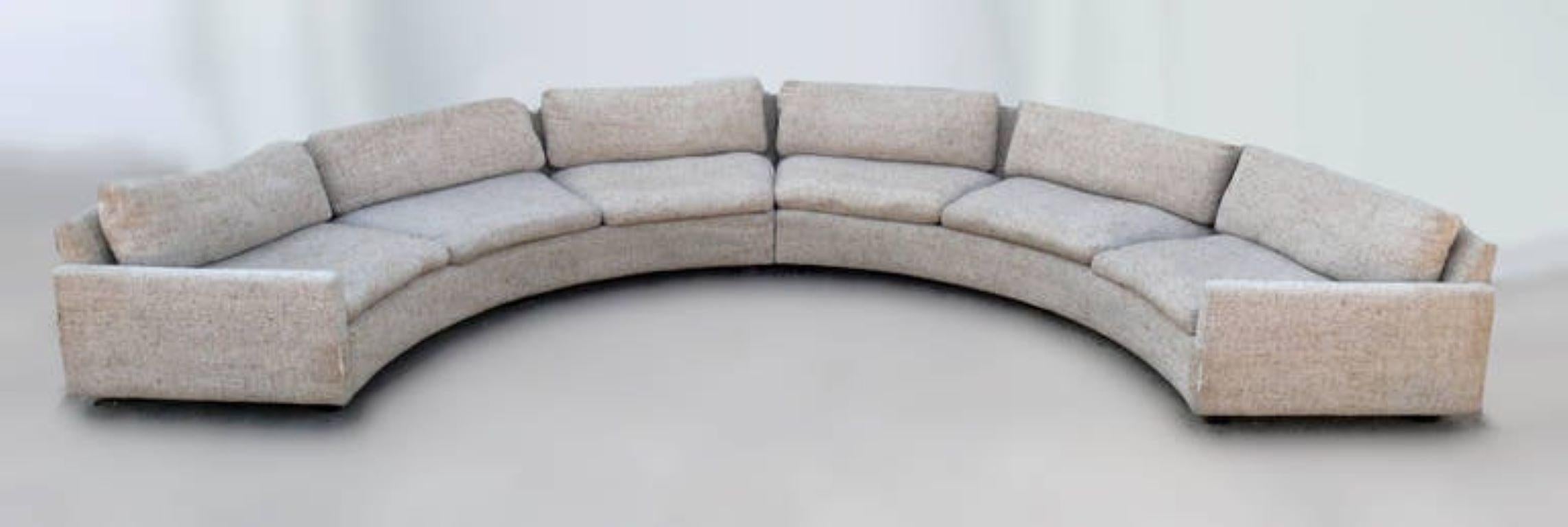 Mid-Century Modern Milo Baughman for Thayer Coggin Circular Sectional Sofa 1970s For Sale