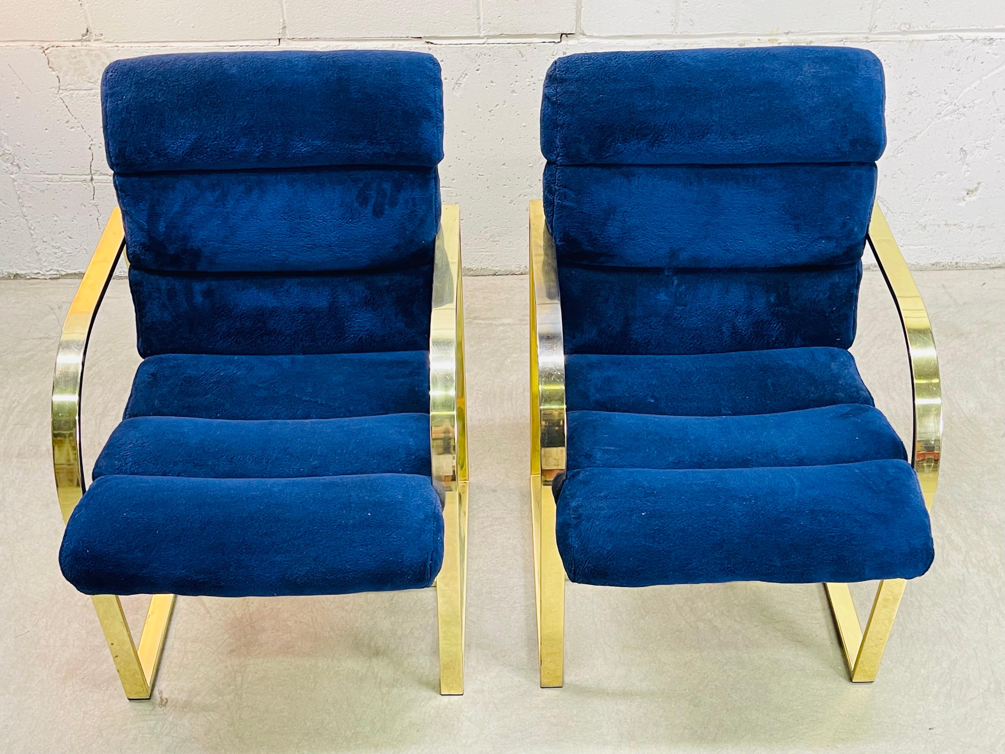 Mid-Century Modern 1970s Milo Baughman for Thayer Coggin Flat Bar Dining Chairs, Pair For Sale