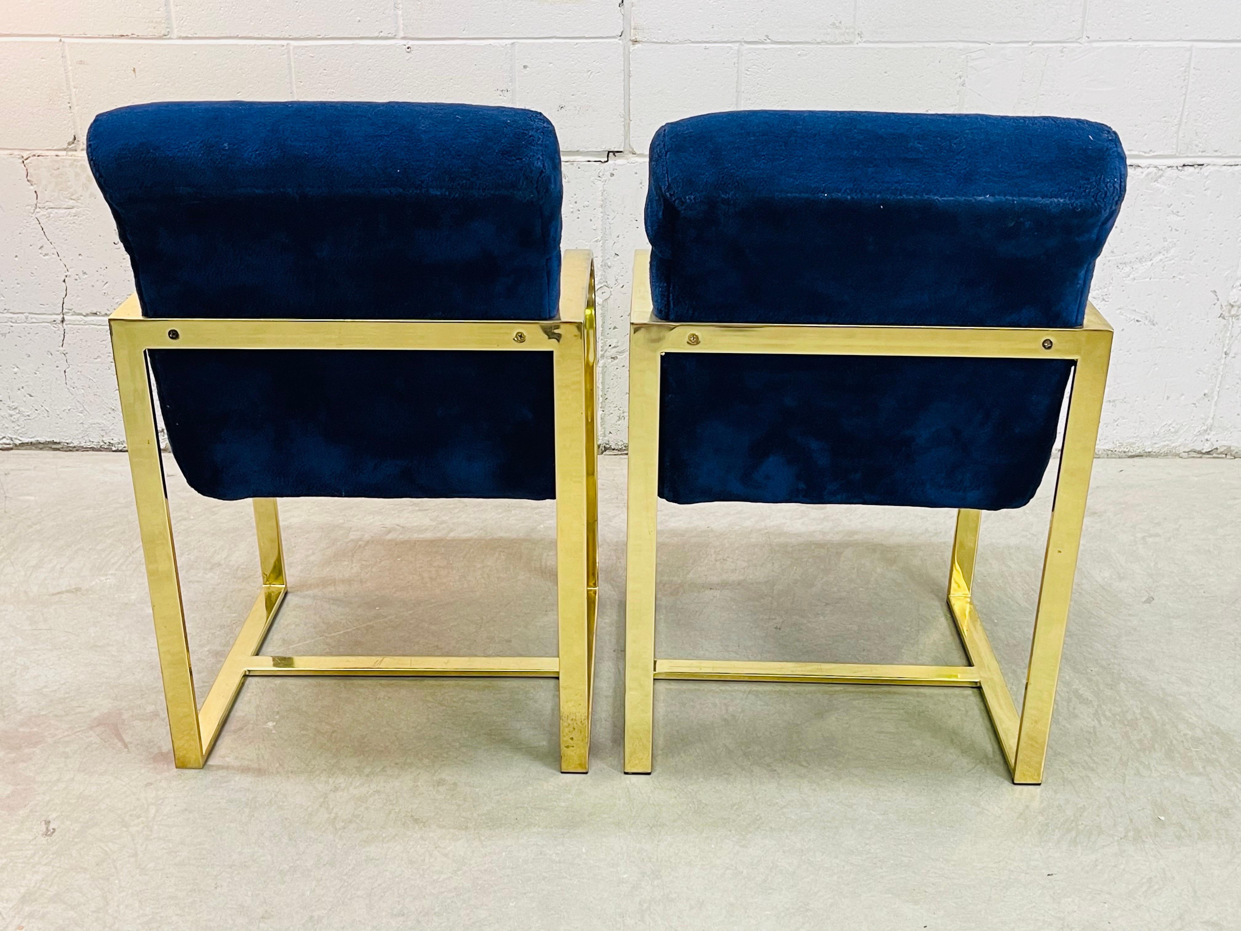 1970s Milo Baughman for Thayer Coggin Flat Bar Dining Chairs, Pair For Sale 3