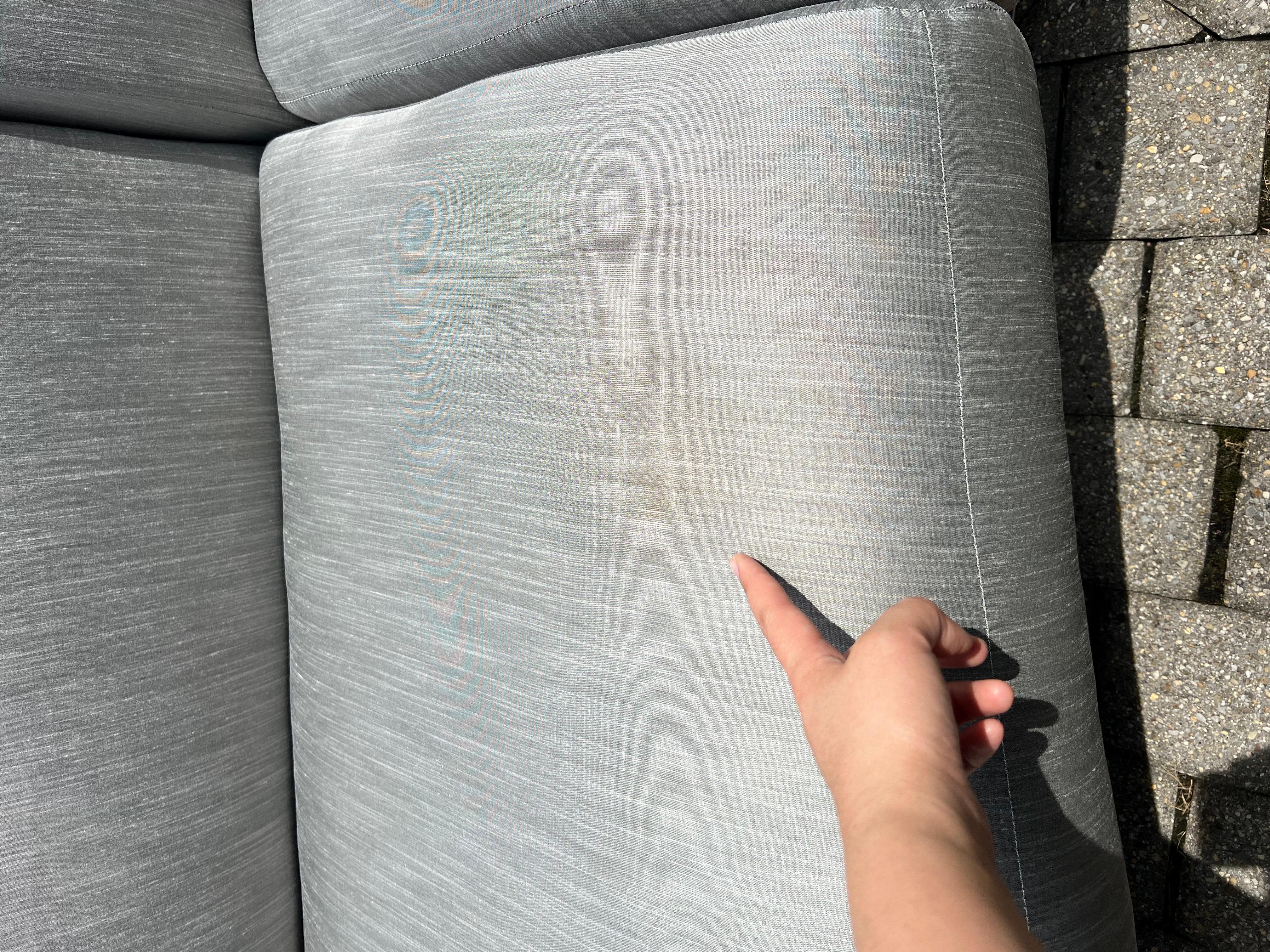 Tissu 1970 Milo Baughman for Thayer Coggin Serpentine Sectional With Chrome Mirror Ba en vente