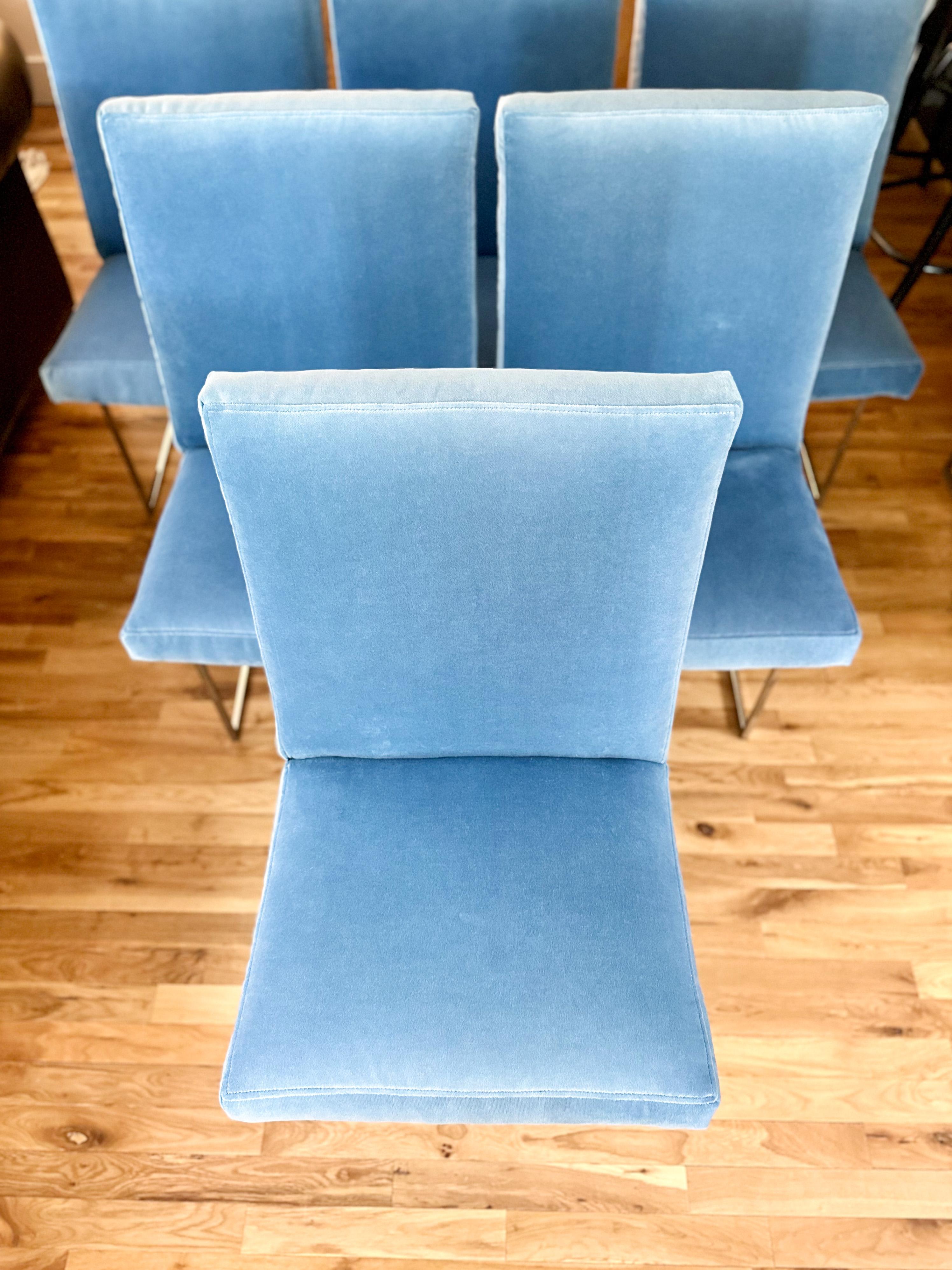 Polished 1970s Milo Baughman for Thayer Coggin 'Thin Line' Dining Chairs - Set of 6 For Sale