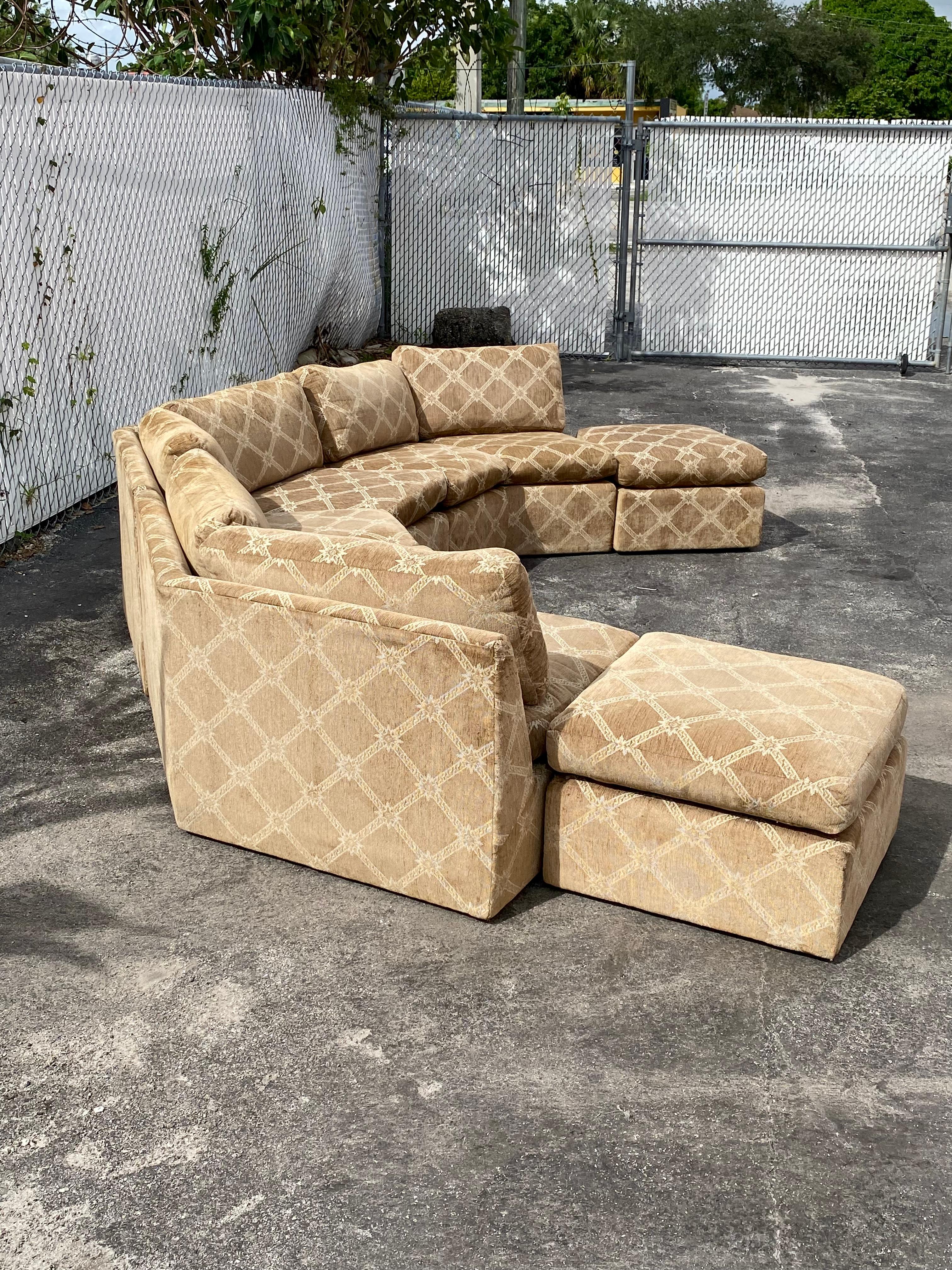 North American 1970s Milo Baughman Modular Sectional, Set of 5 For Sale