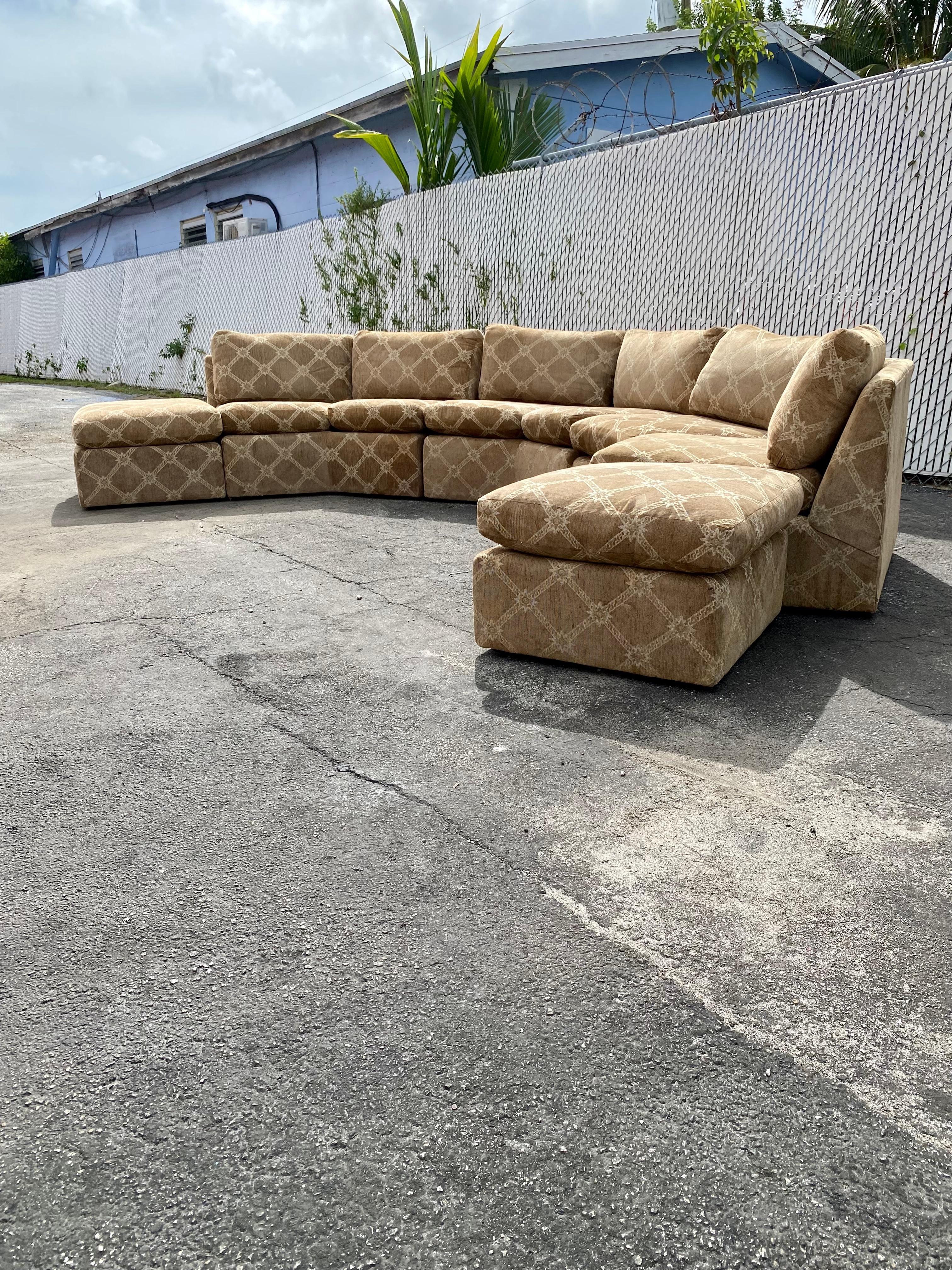 1970s Milo Baughman Modular Sectional, Set of 5 In Good Condition For Sale In Fort Lauderdale, FL