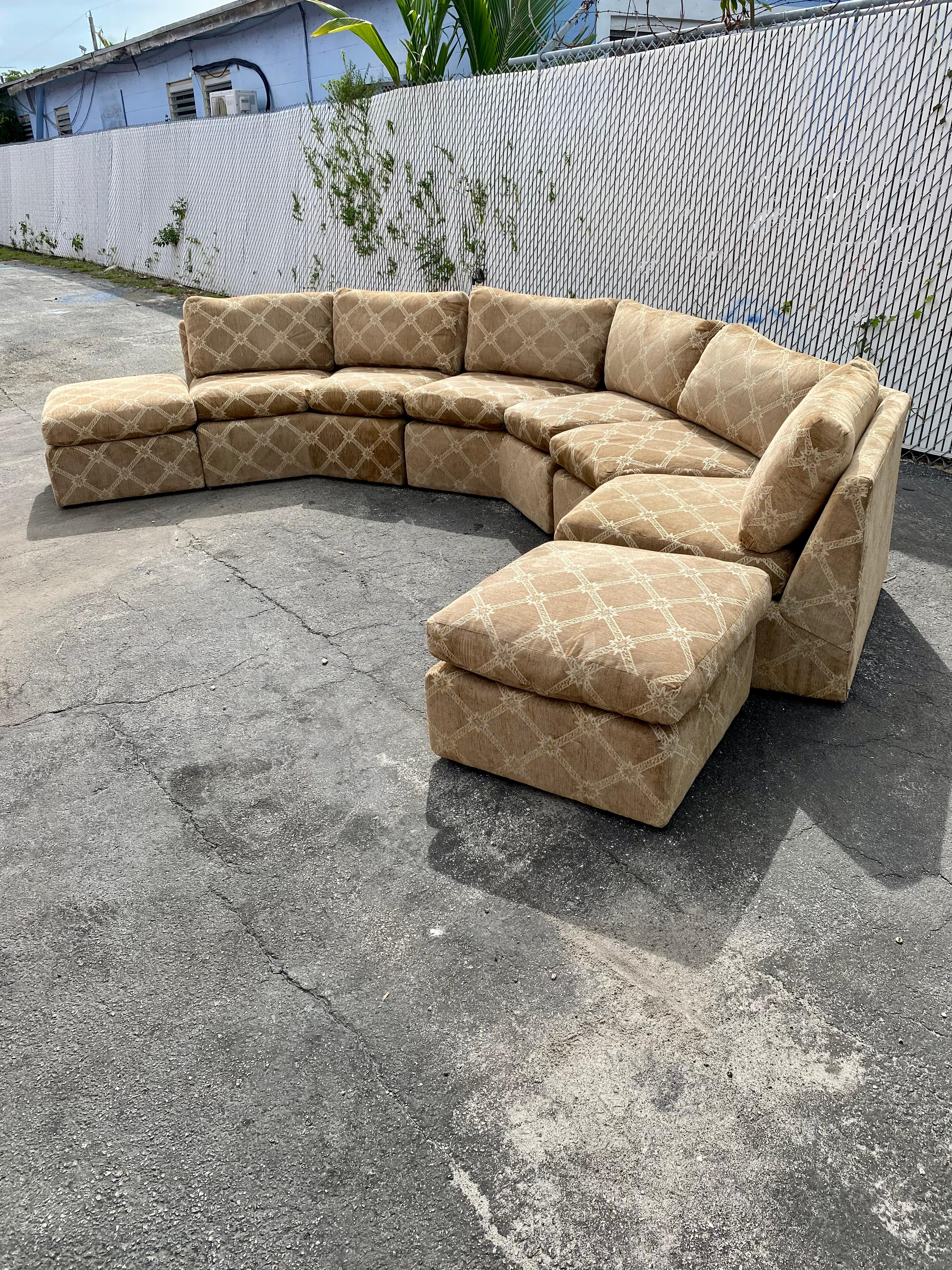 Late 20th Century 1970s Milo Baughman Modular Sectional, Set of 5 For Sale