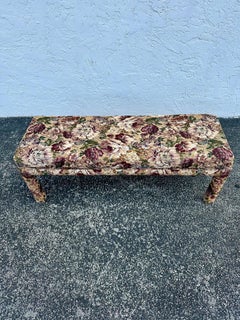 1970s Milo Baughman Parsons Floral Chintz Bench
