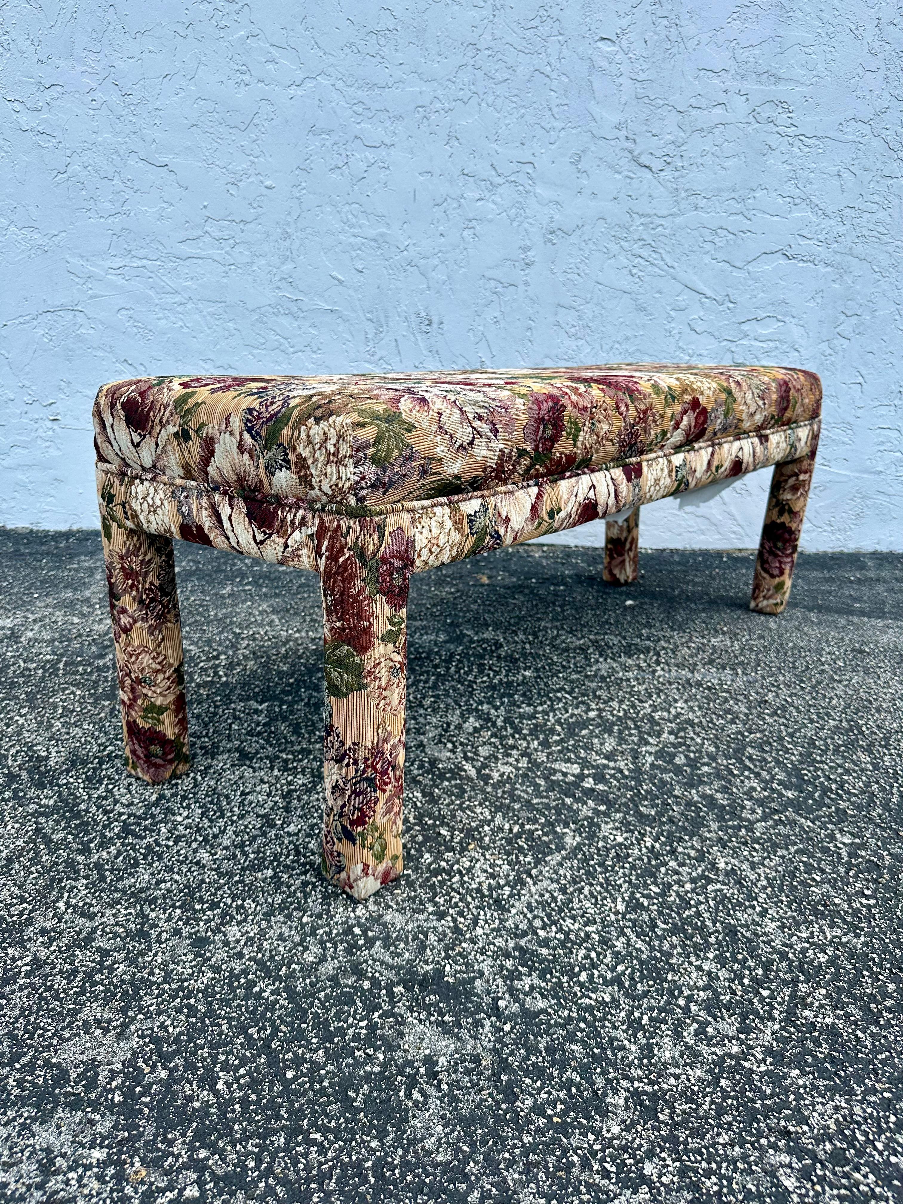 Tappezzeria Panca in chintz floreale di Milo Baughman del 1970 in vendita