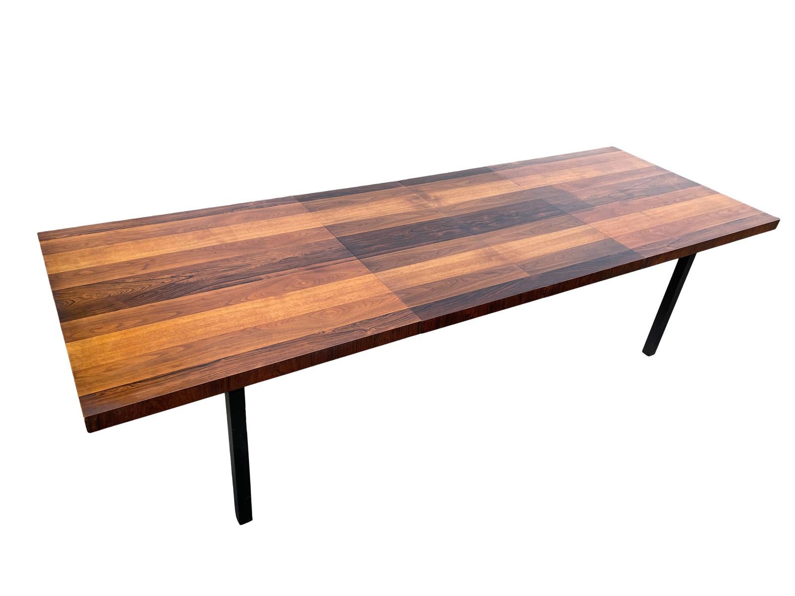1970s Milo Baughman Rosewood Walnut Dining Table for Directional In Good Condition In Bensalem, PA