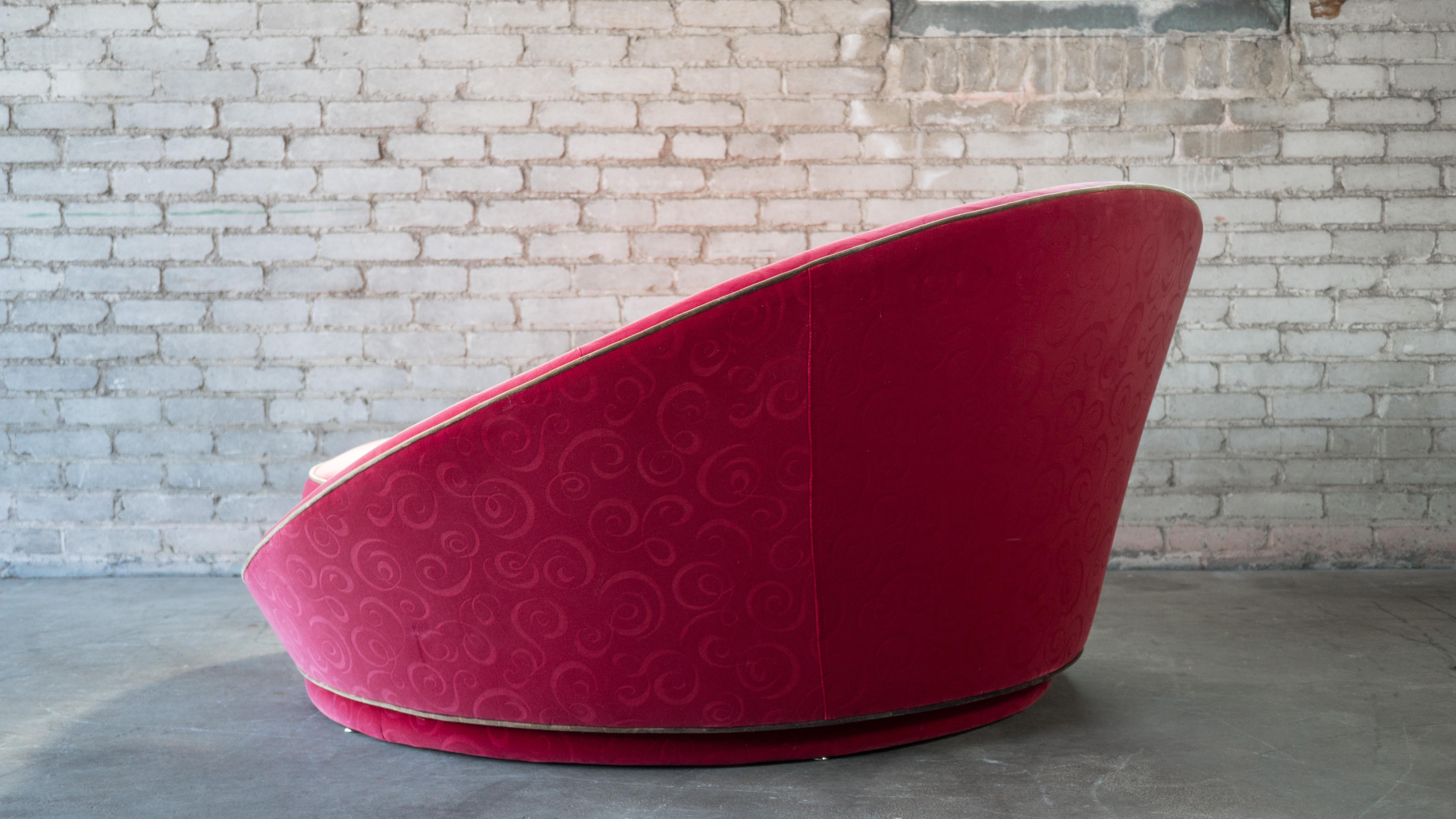 Fabric 1970s Milo Baughman Satellite Style Chaise Lounge Chair For Sale