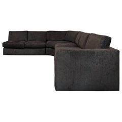 1970s Milo Baughman Signed Sectional Sofa Upholstered in Brown Chenille