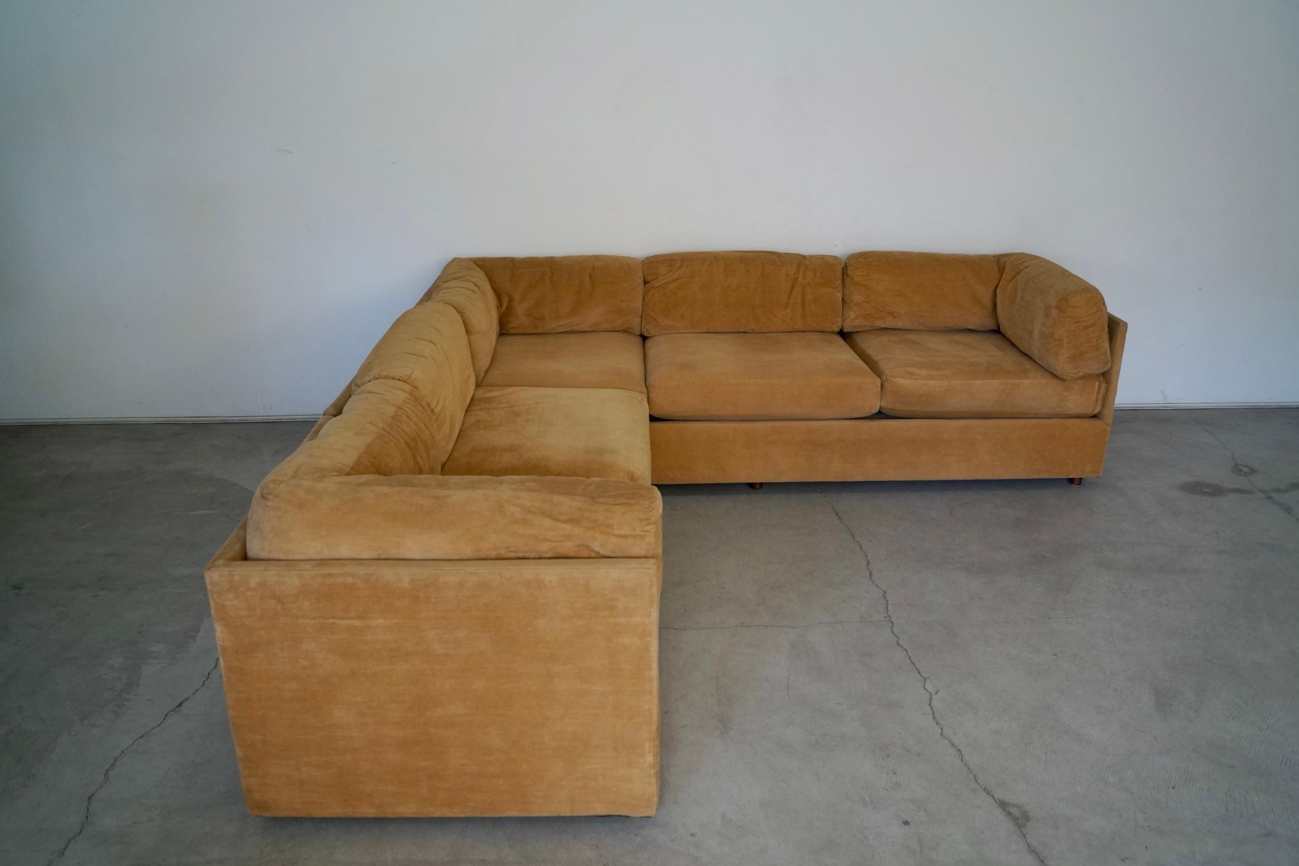 1970s Milo Baughman Style 3-Piece Modular Sectional Sofa 2