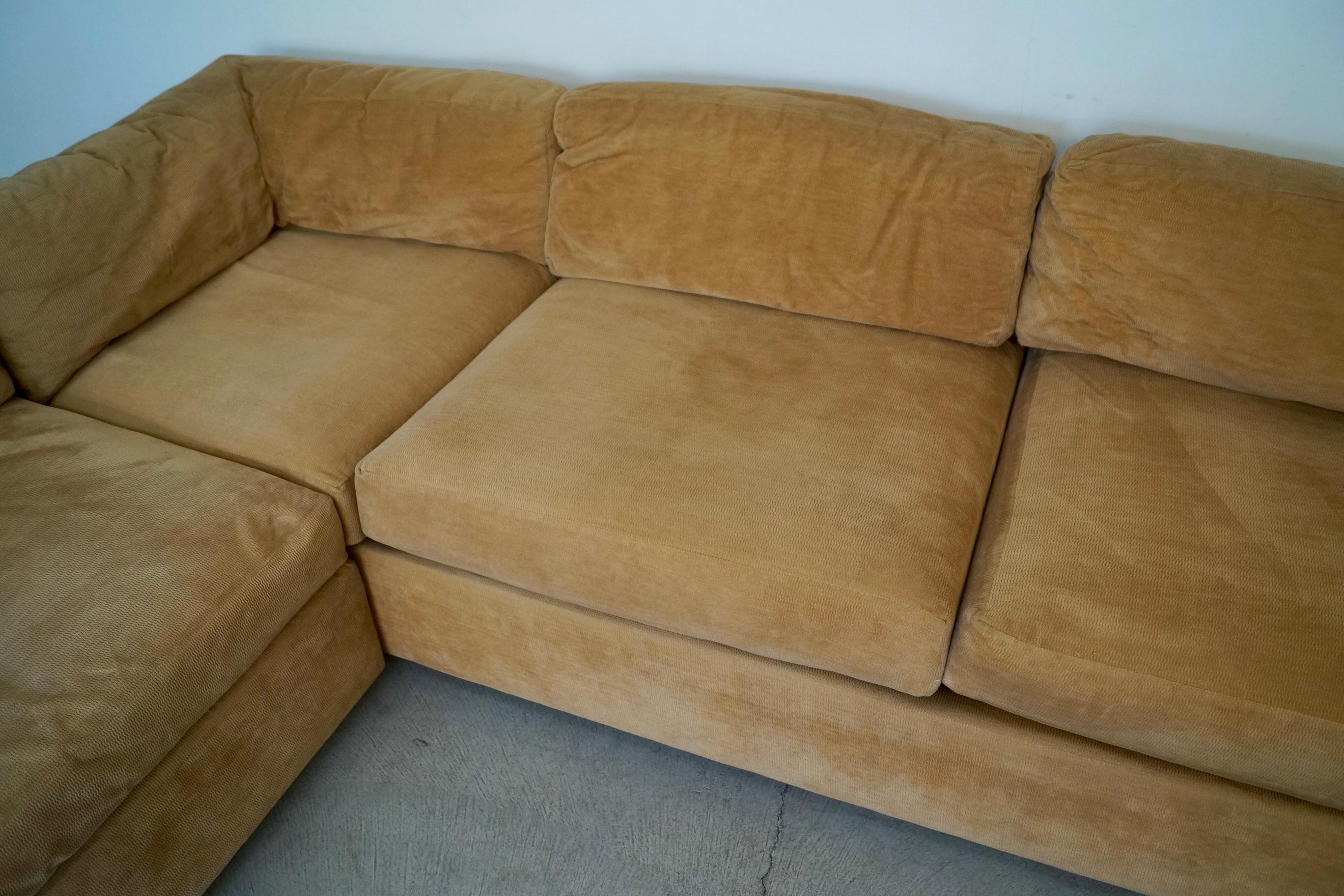 1970s Milo Baughman Style 3-Piece Modular Sectional Sofa 5