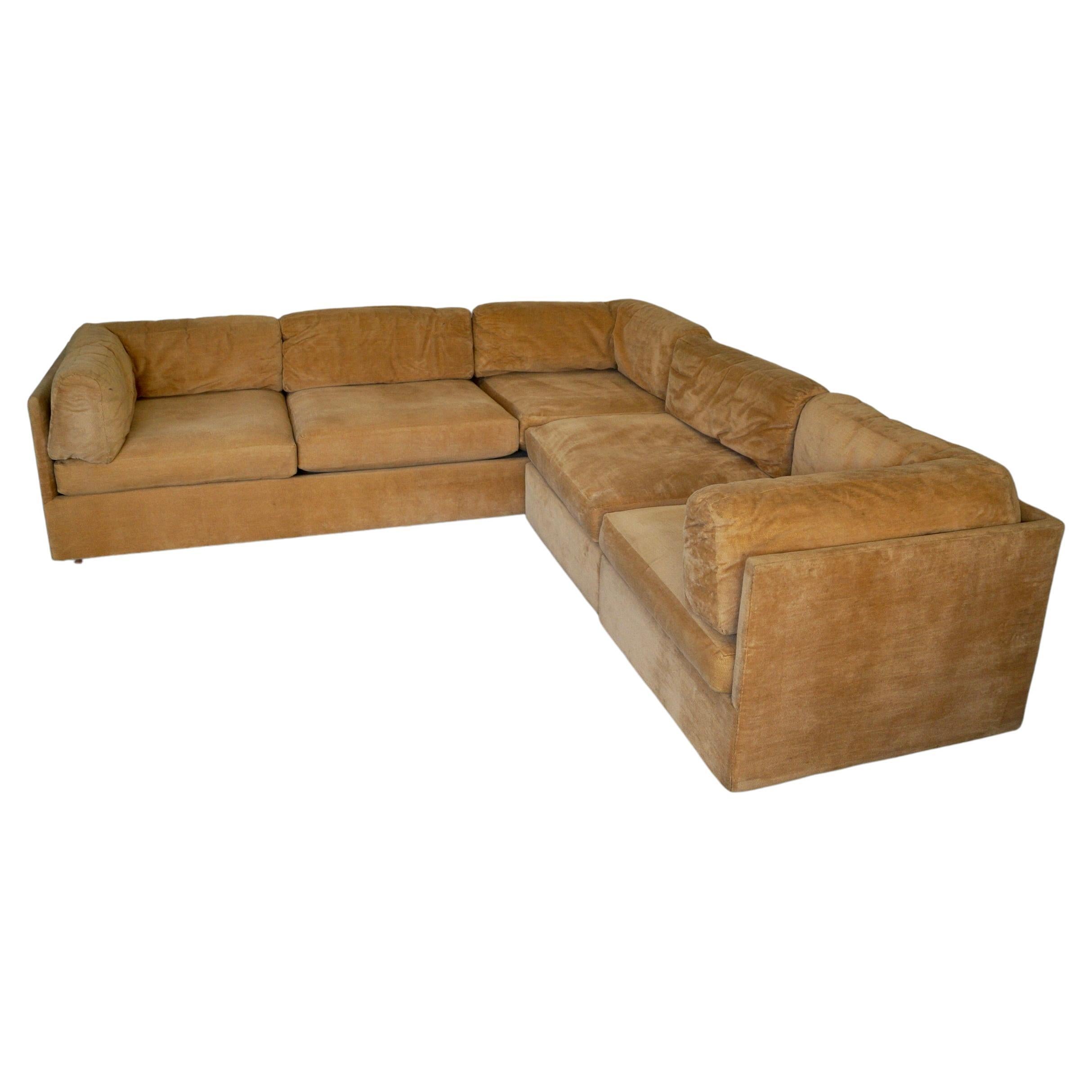 1970s Milo Baughman Style 3-Piece Modular Sectional Sofa