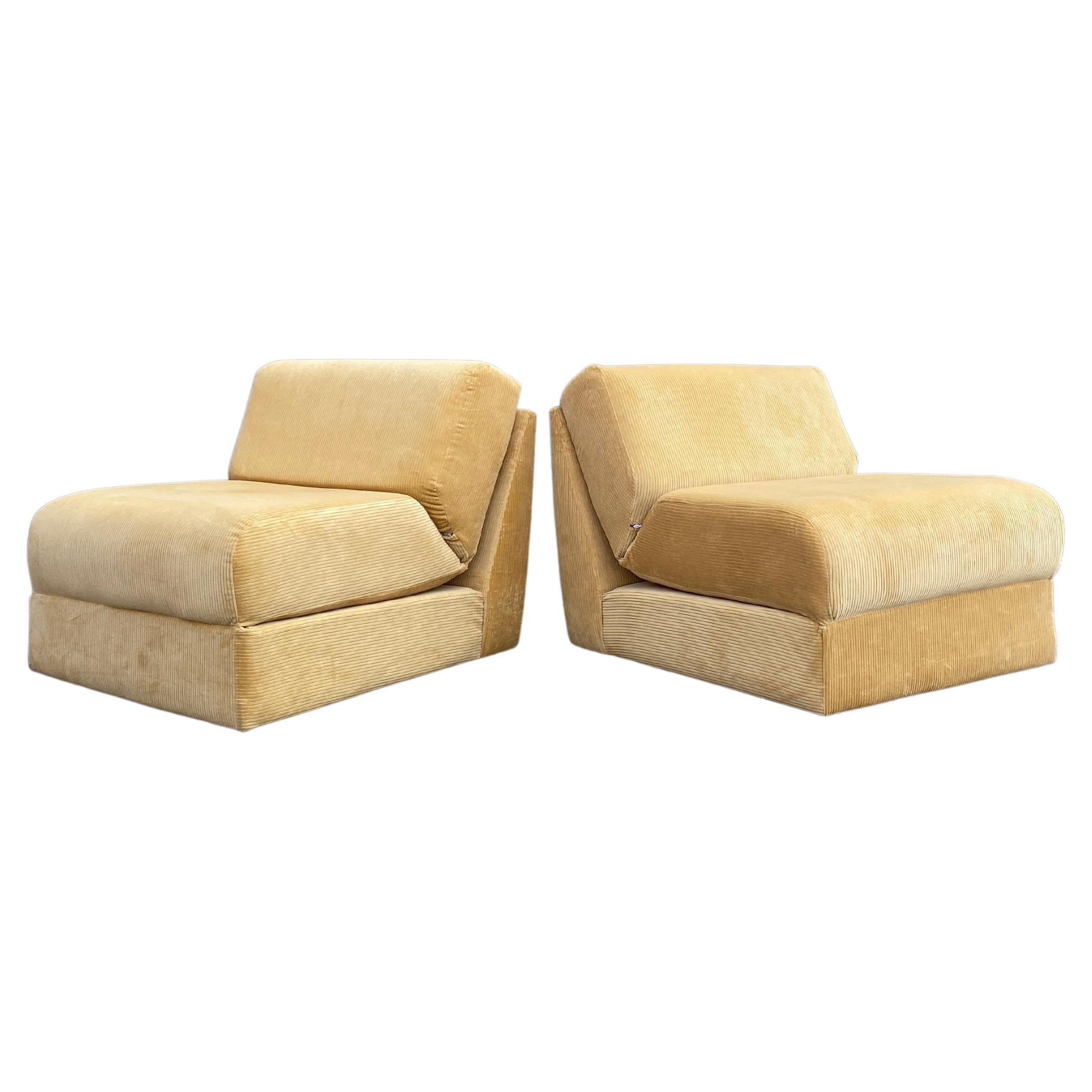 1970s, Milo Baughman Style Lounge Chairs, a Pair