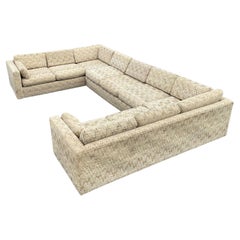 1970s Milo Baughman Style Modular Pit Sectional Sofa 