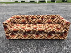 1970s Milo Baughman Style Sofa with Jack Lenor Larsen Upholstery
