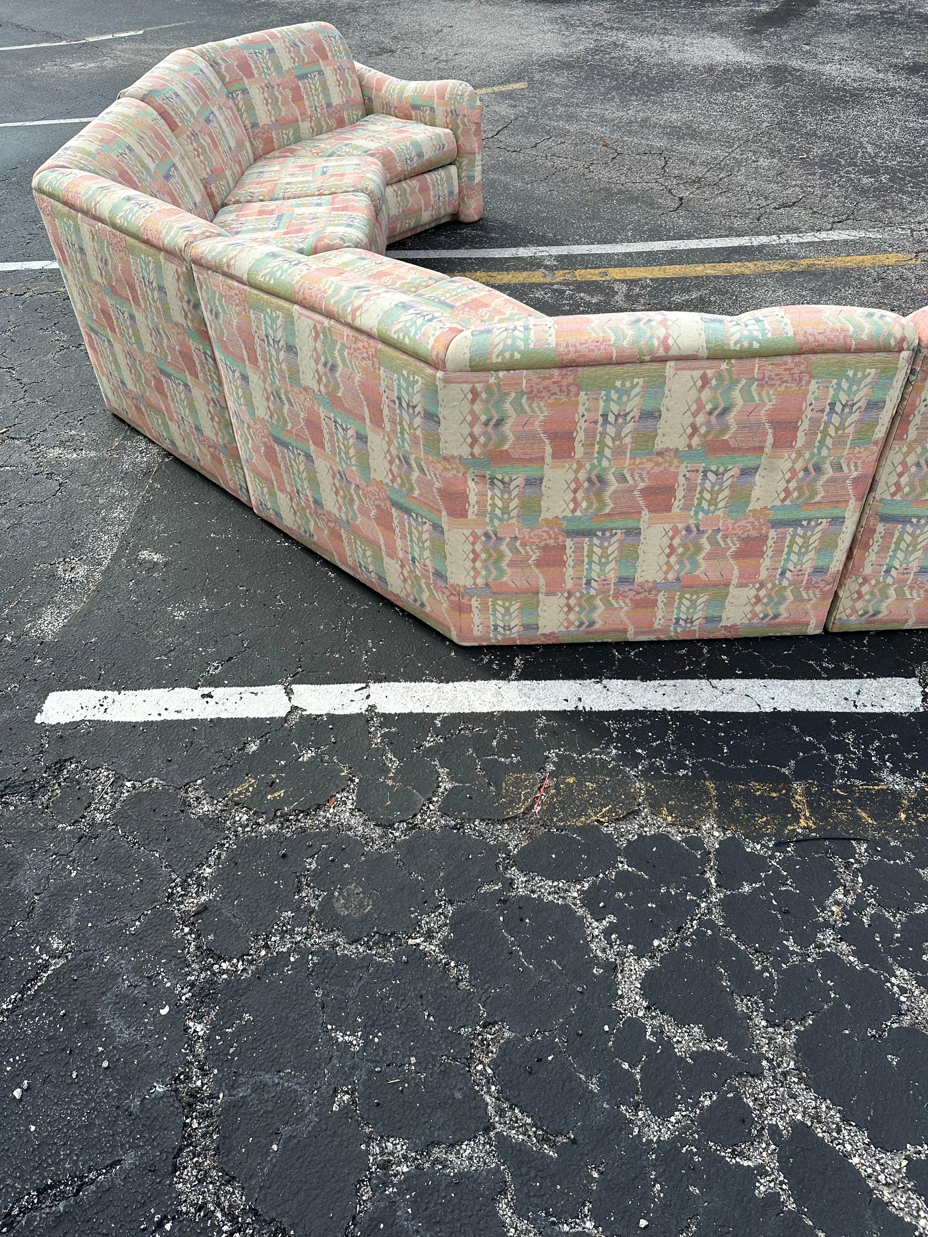 1970 Milo Baughman Jack Larsen Style Ushaped Pit Sectional en vente 6