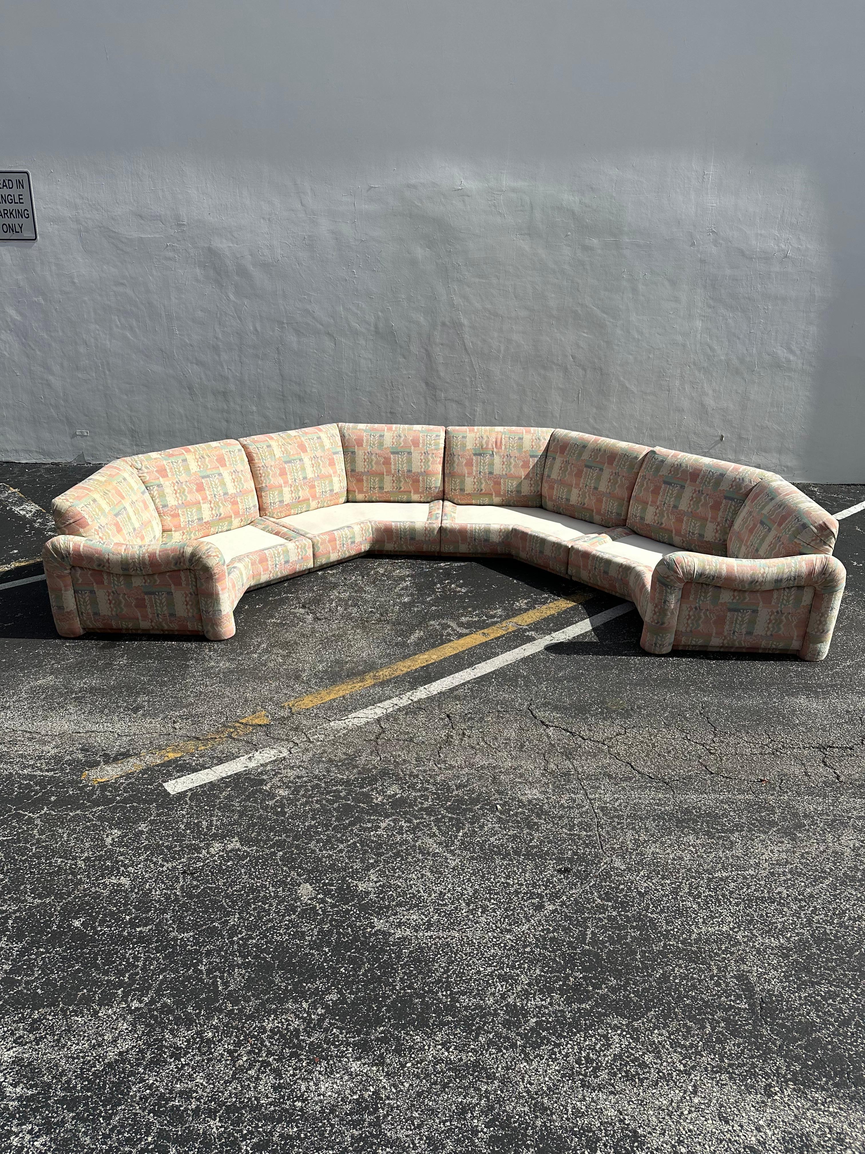 1970 Milo Baughman Jack Larsen Style Ushaped Pit Sectional en vente 12