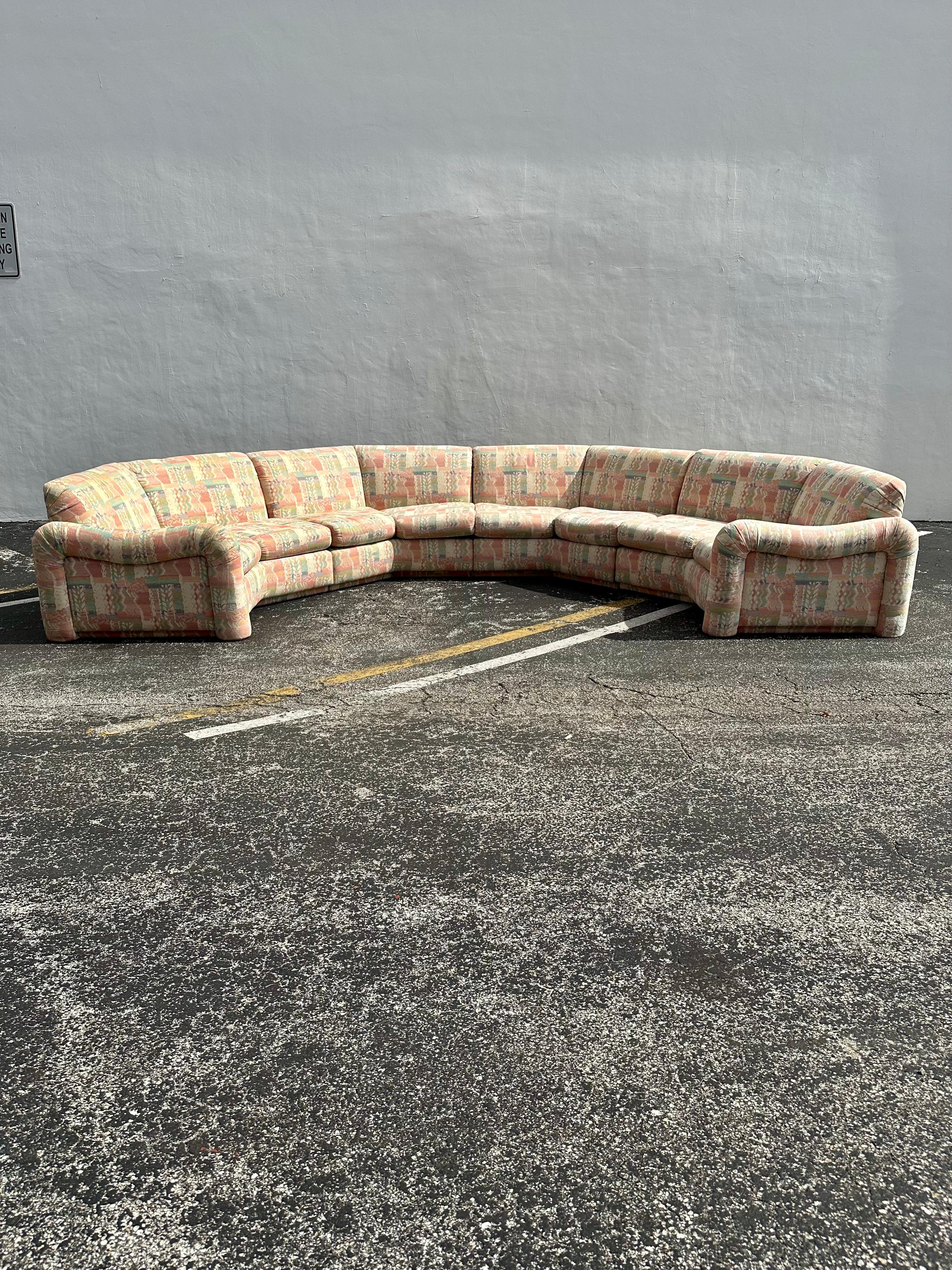 North American 1970s Milo Baughman Jack Larsen Style Ushaped Pit Sectional  For Sale