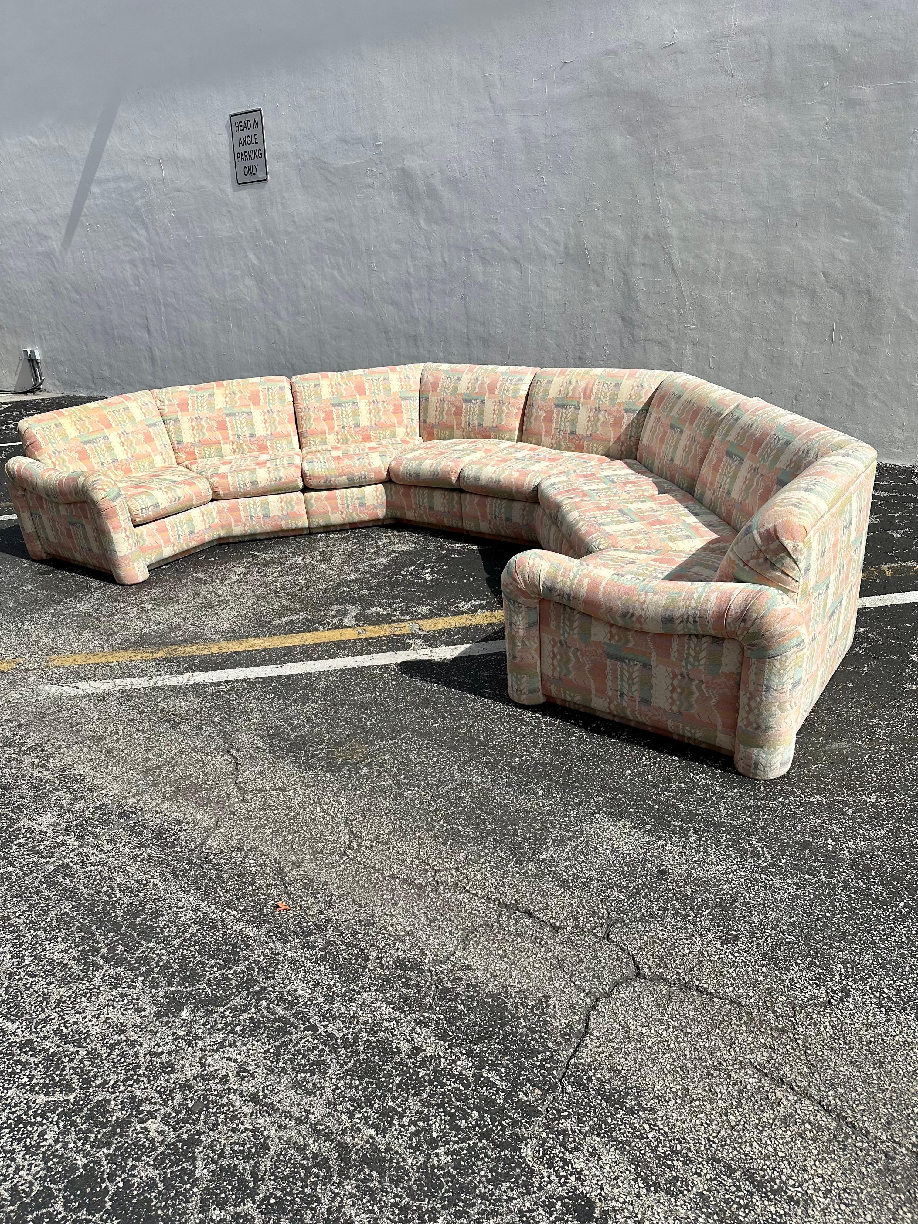 Late 20th Century 1970s Milo Baughman Jack Larsen Style Ushaped Pit Sectional  For Sale