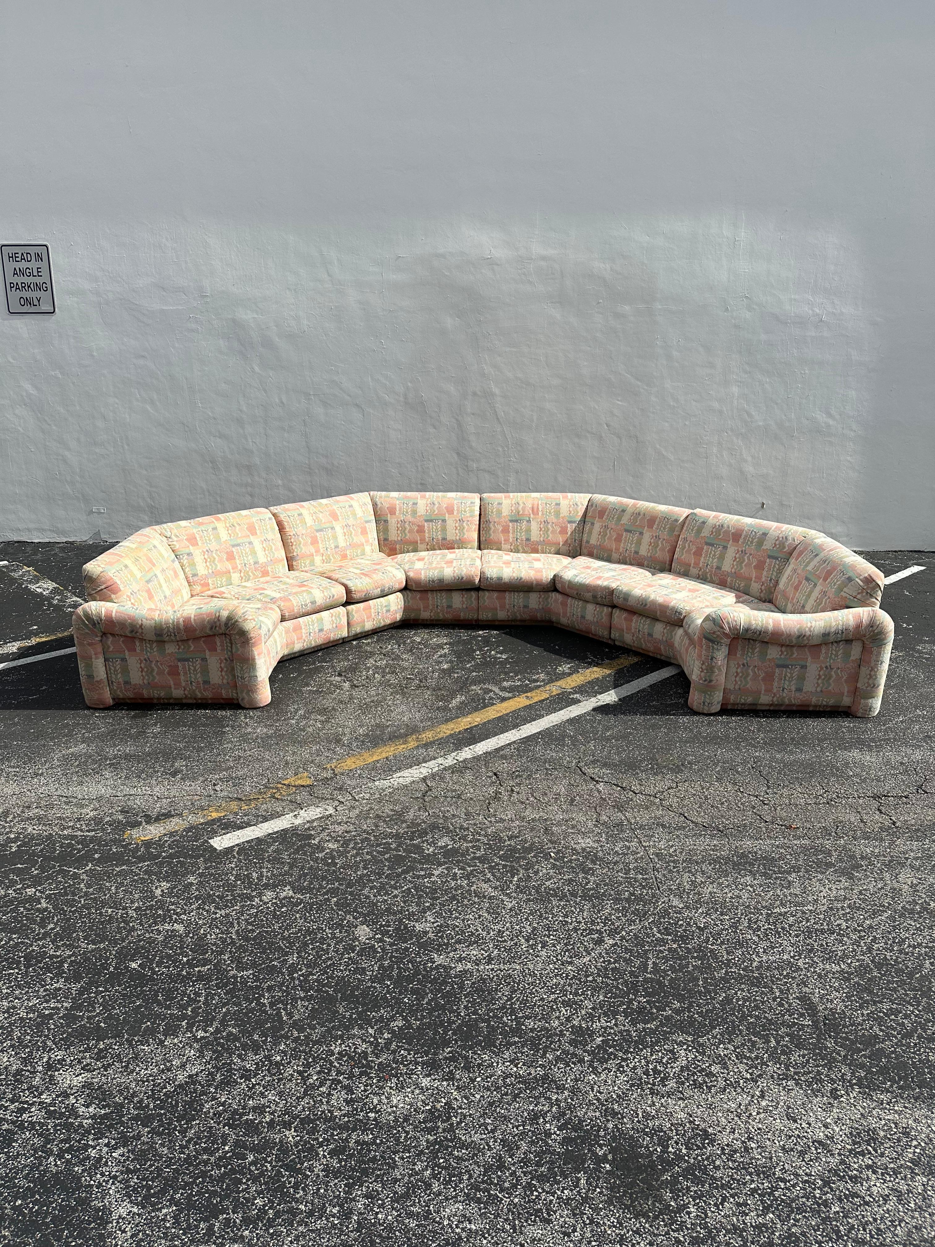 1970 Milo Baughman Jack Larsen Style Ushaped Pit Sectional en vente 1