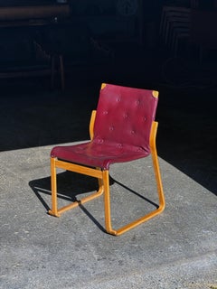 Sedia Minette degli anni '70 di Bruno Mathsson in pelle originale color sangue di bue