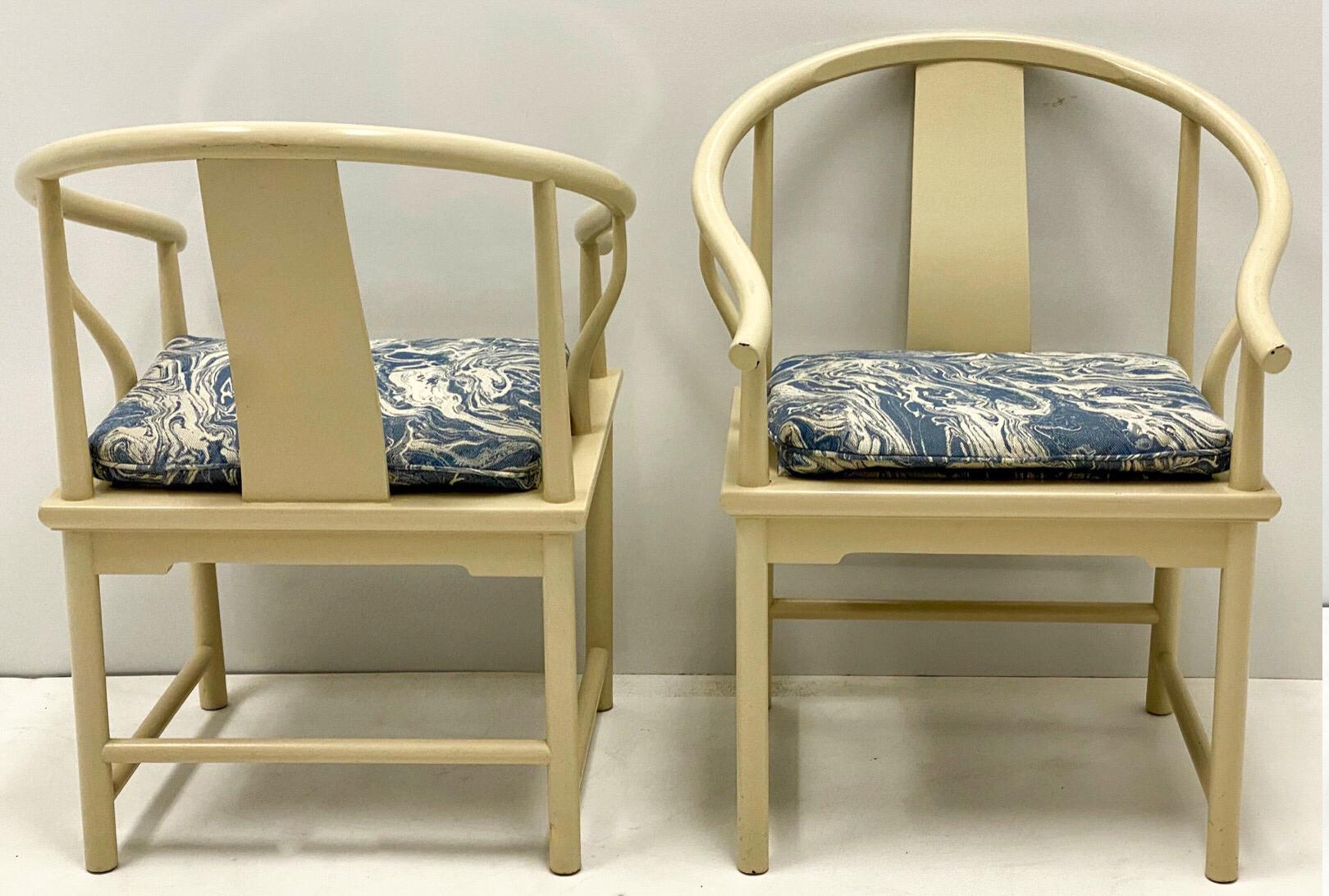 American 1970s Ming Style Arm Chairs by Baker Furniture Company, Pair