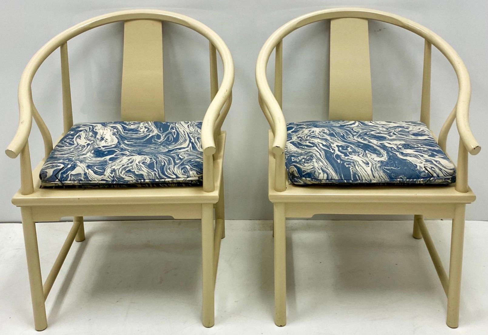 Late 20th Century 1970s Ming Style Arm Chairs by Baker Furniture Company, Pair