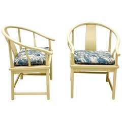 1970s Ming Style Arm Chairs by Baker Furniture Company, Pair