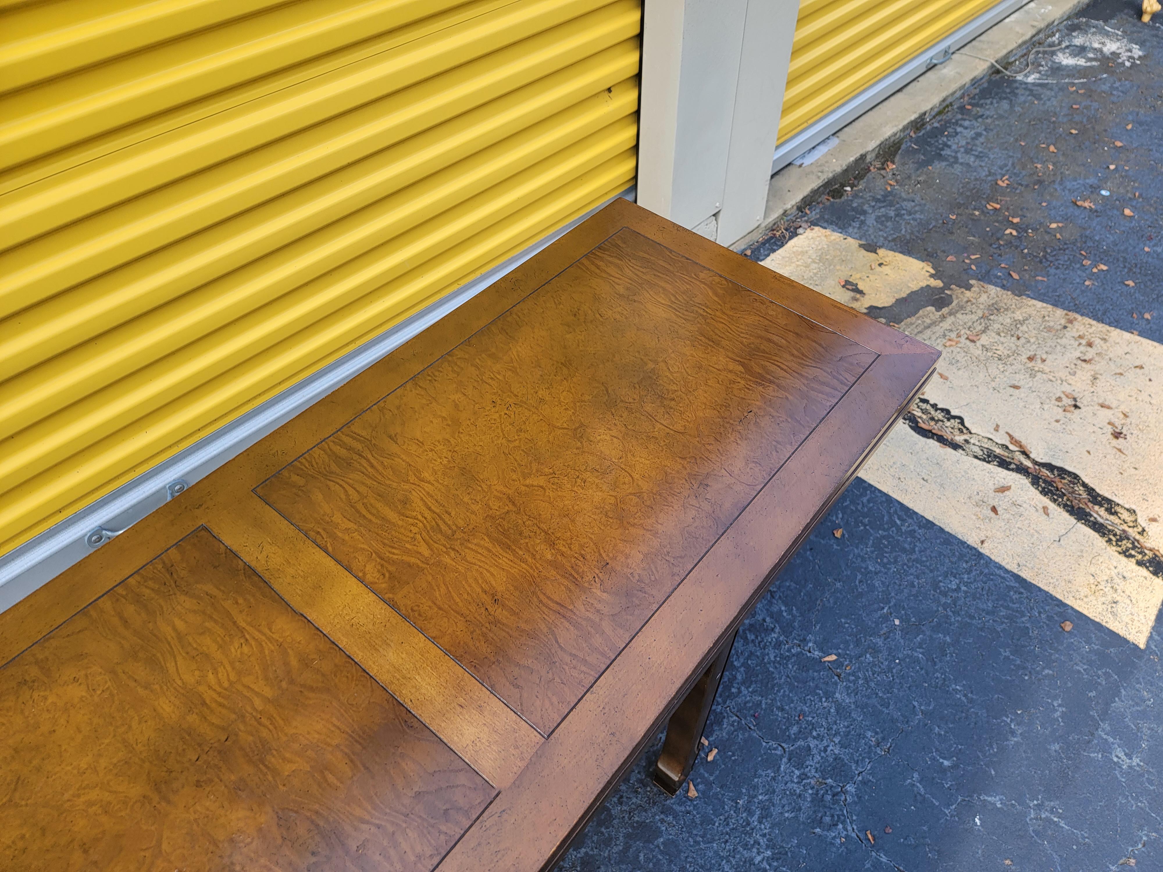 1970s Ming Style Carved Walnut Draw Leaf Alter / Console Tables by Drexel, Pair In Good Condition For Sale In Kennesaw, GA