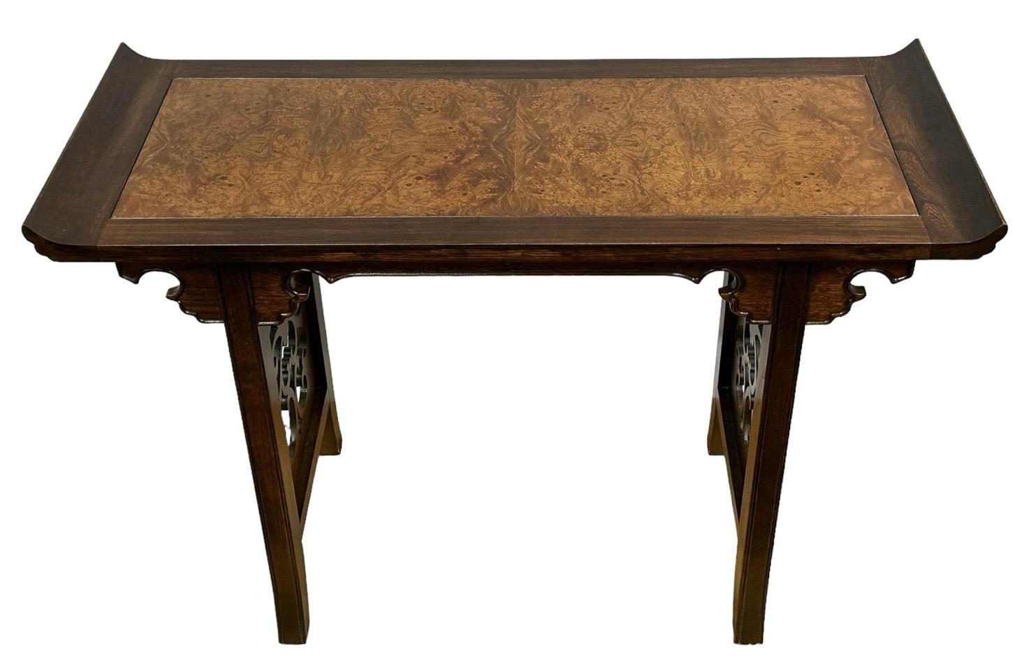 American 1970s Ming Style Michel Taylor For Baker Furn. Console Alter Table For Sale
