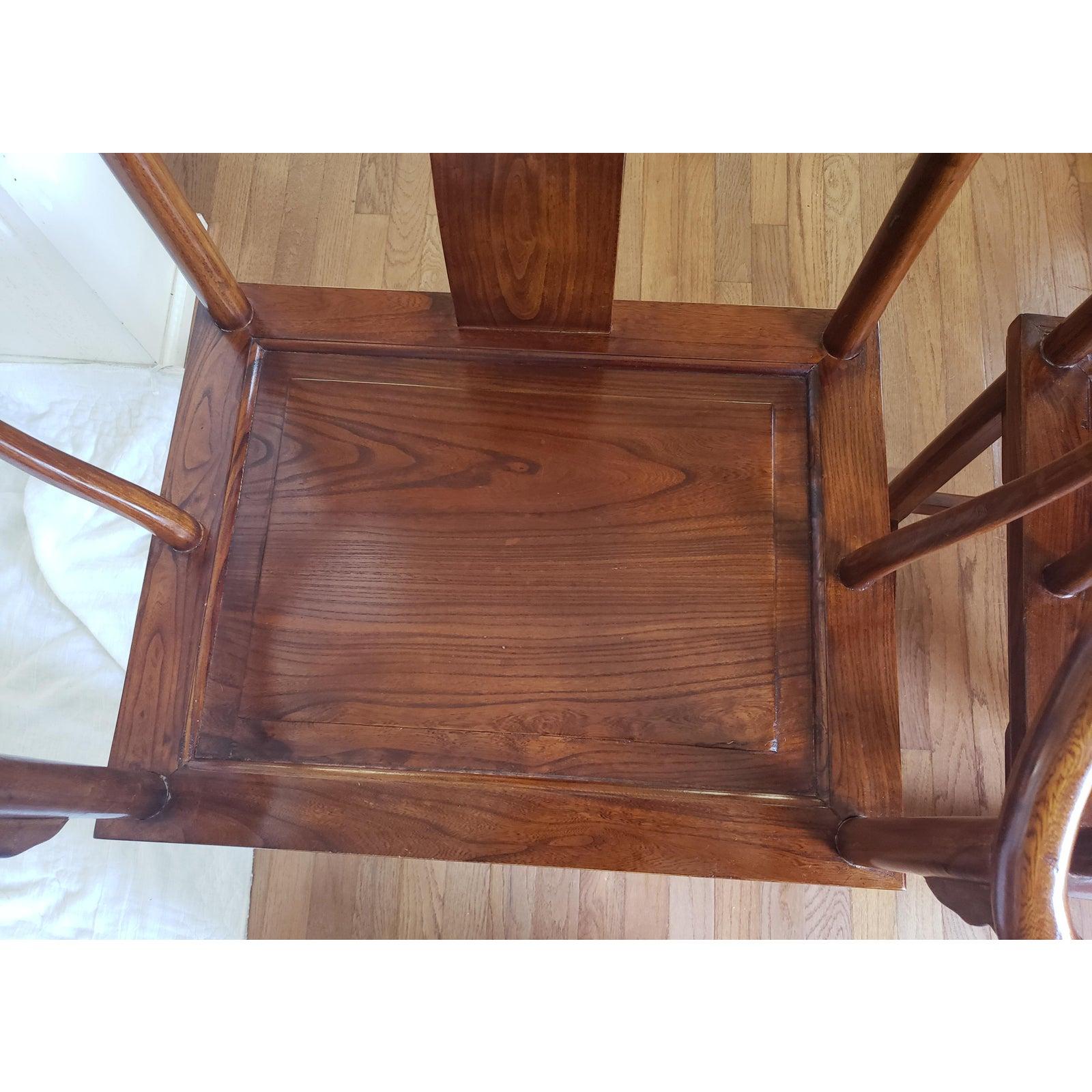 1970s Ming Style Rosewood Horseshoe Chairs For Sale 3