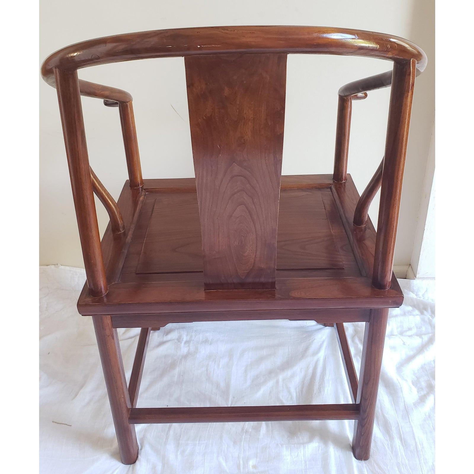 Woodwork 1970s Ming Style Rosewood Horseshoe Chairs For Sale