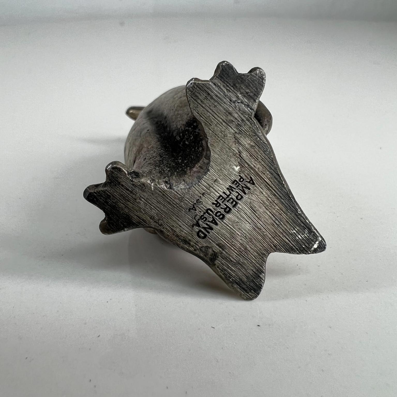 Late 20th Century 1970s Mini Solid Pewter Penguin Sculpture Figurine Ampersand
