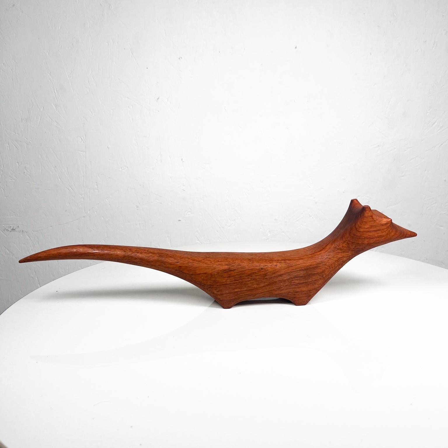 1970s Minimalist Sculpture Animal Toy Figurine Mahogany Wood Honduras 3