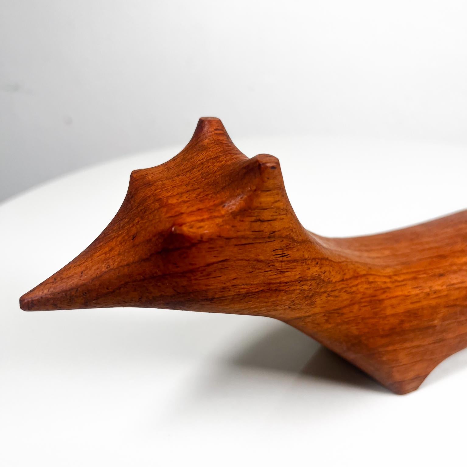 Mid-Century Modern 1970s Minimalist Sculpture Animal Toy Figurine Mahogany Wood Honduras