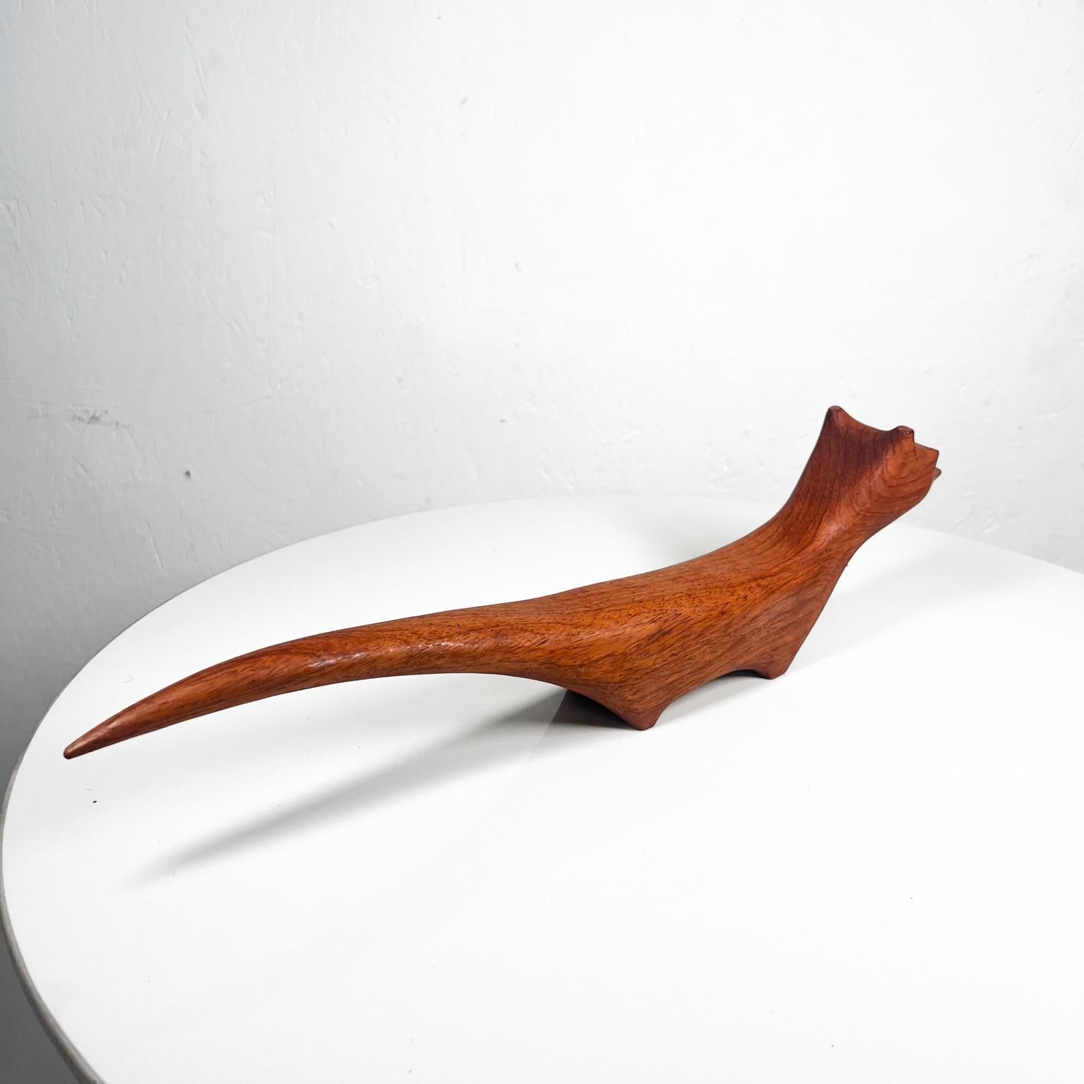 1970s Minimalist Sculpture Animal Toy Figurine Mahogany Wood Honduras 2