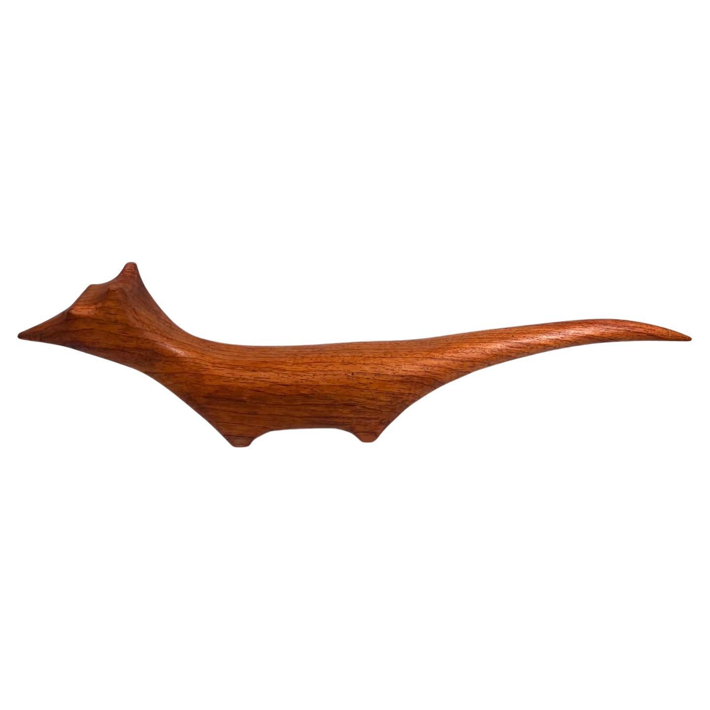 1970s Minimalist Sculpture Animal Toy Figurine Mahogany Wood Honduras