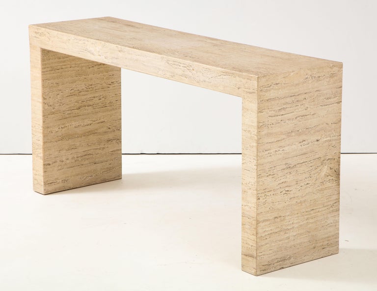 1970s Minimalist Travertine Console Table at 1stDibs
