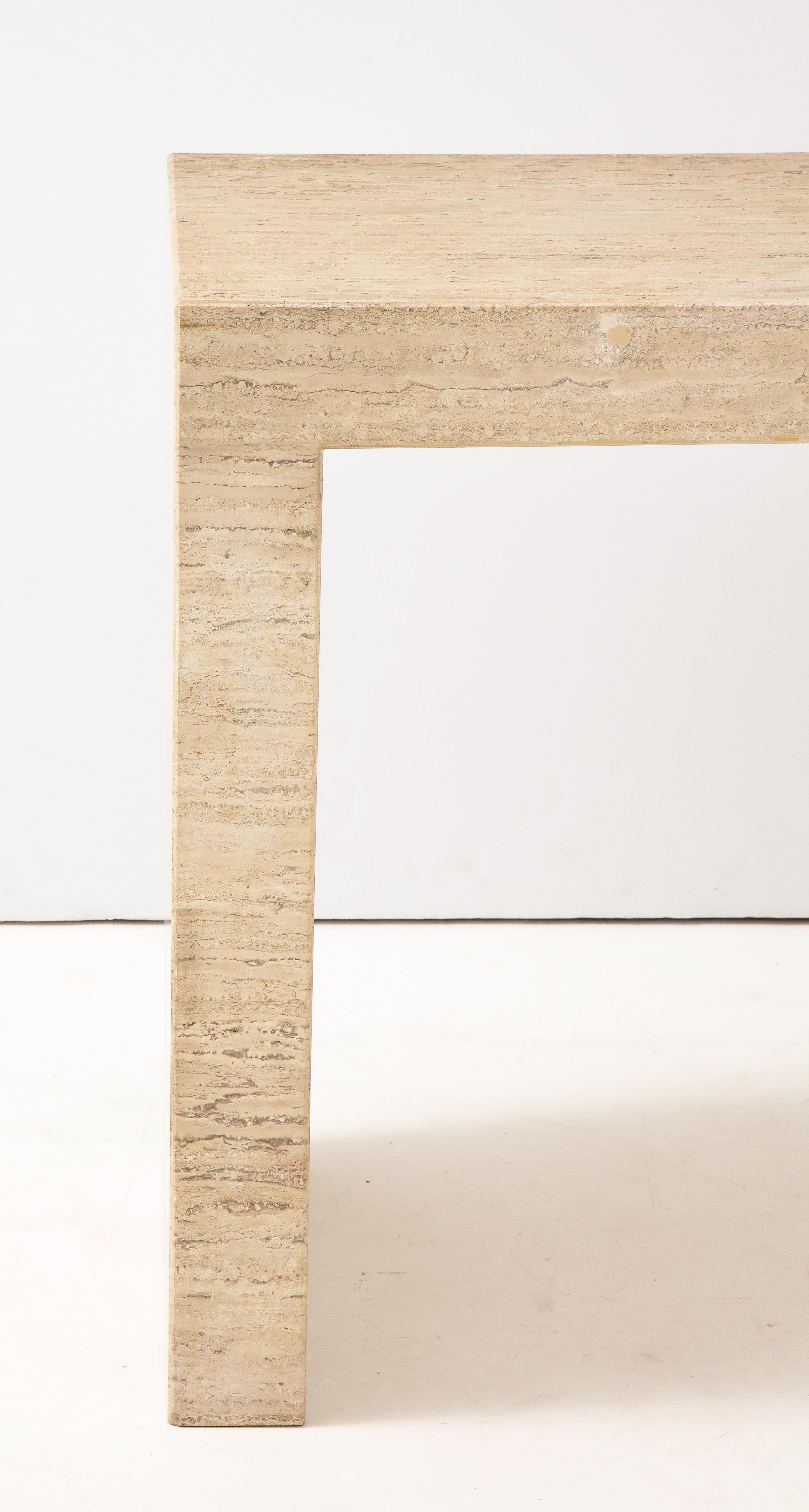 1970s Minimalist Travertine Console Table In Excellent Condition In New York, NY