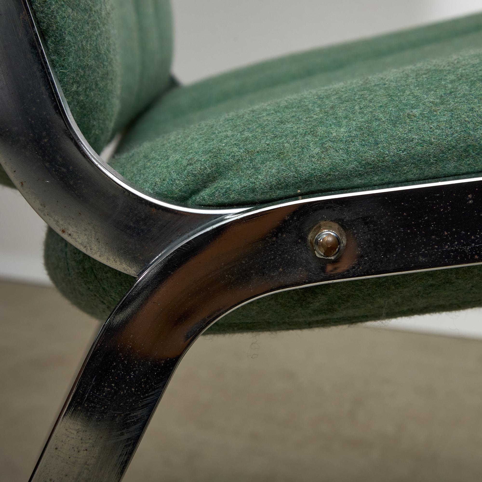 1970's Mint Green Chrome Chair For Sale 7