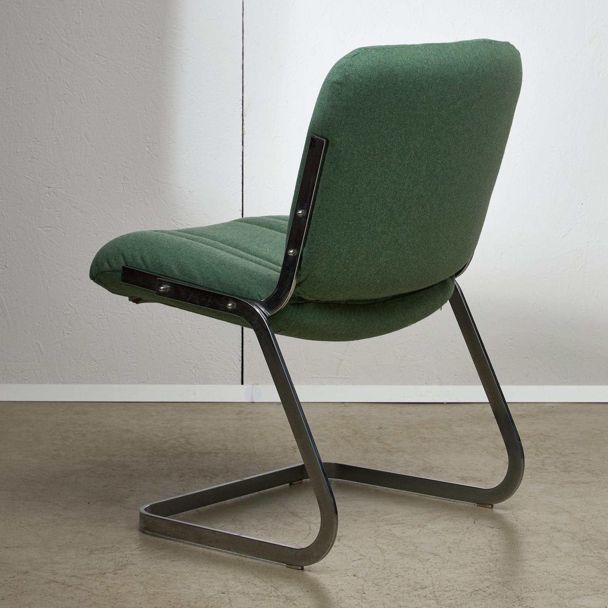 1970's Mint Green Chrome Chair For Sale 1