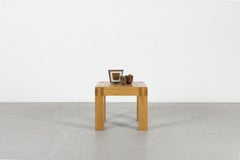 1970s Mintjens Solid Oak Side Table with Block Legs