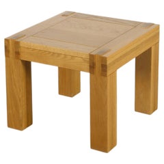 1970s Mintjens Solid Oak Side Table with Block Legs