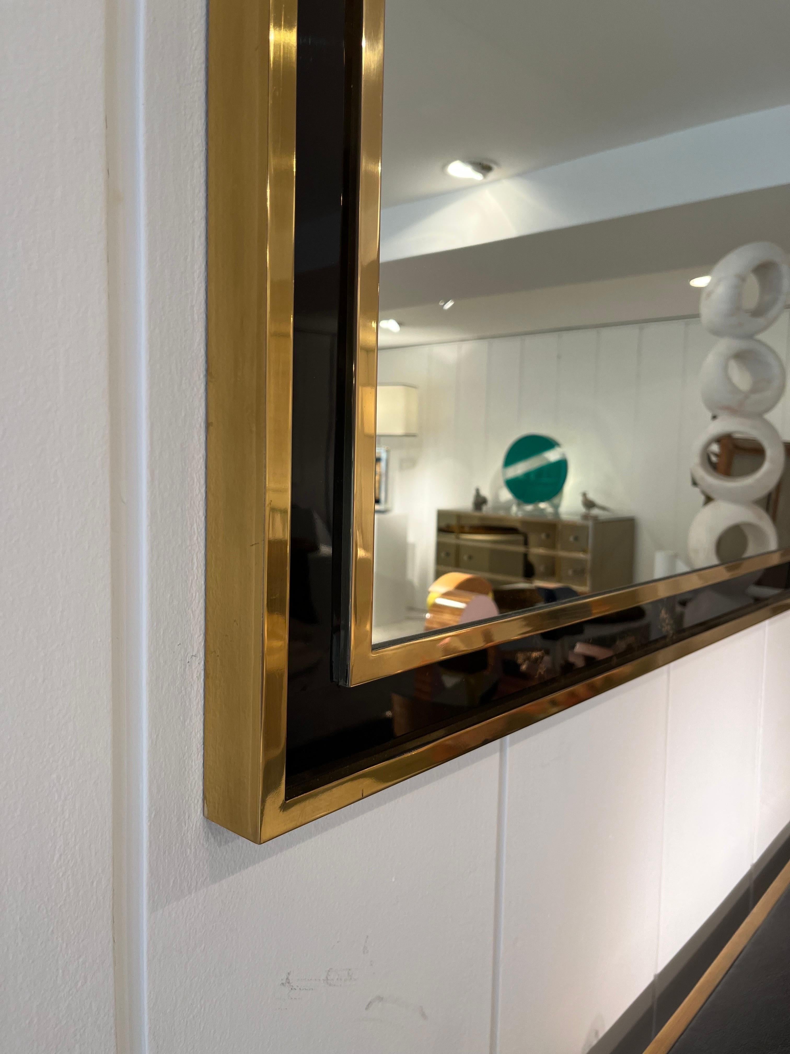 Brass 1970s Mirror by Maison Jansen For Sale