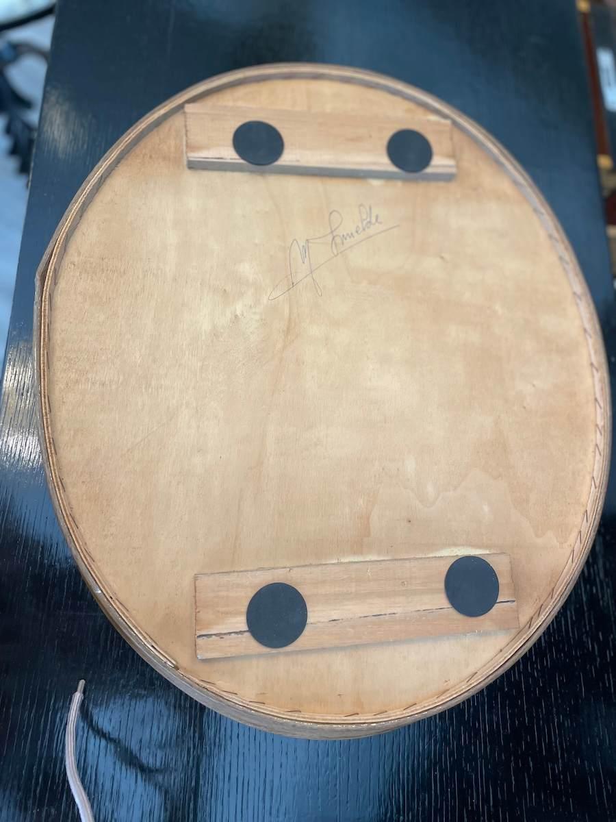 Vassoio a specchio degli anni '70 con bordo in Wood dipinto. in vendita 4