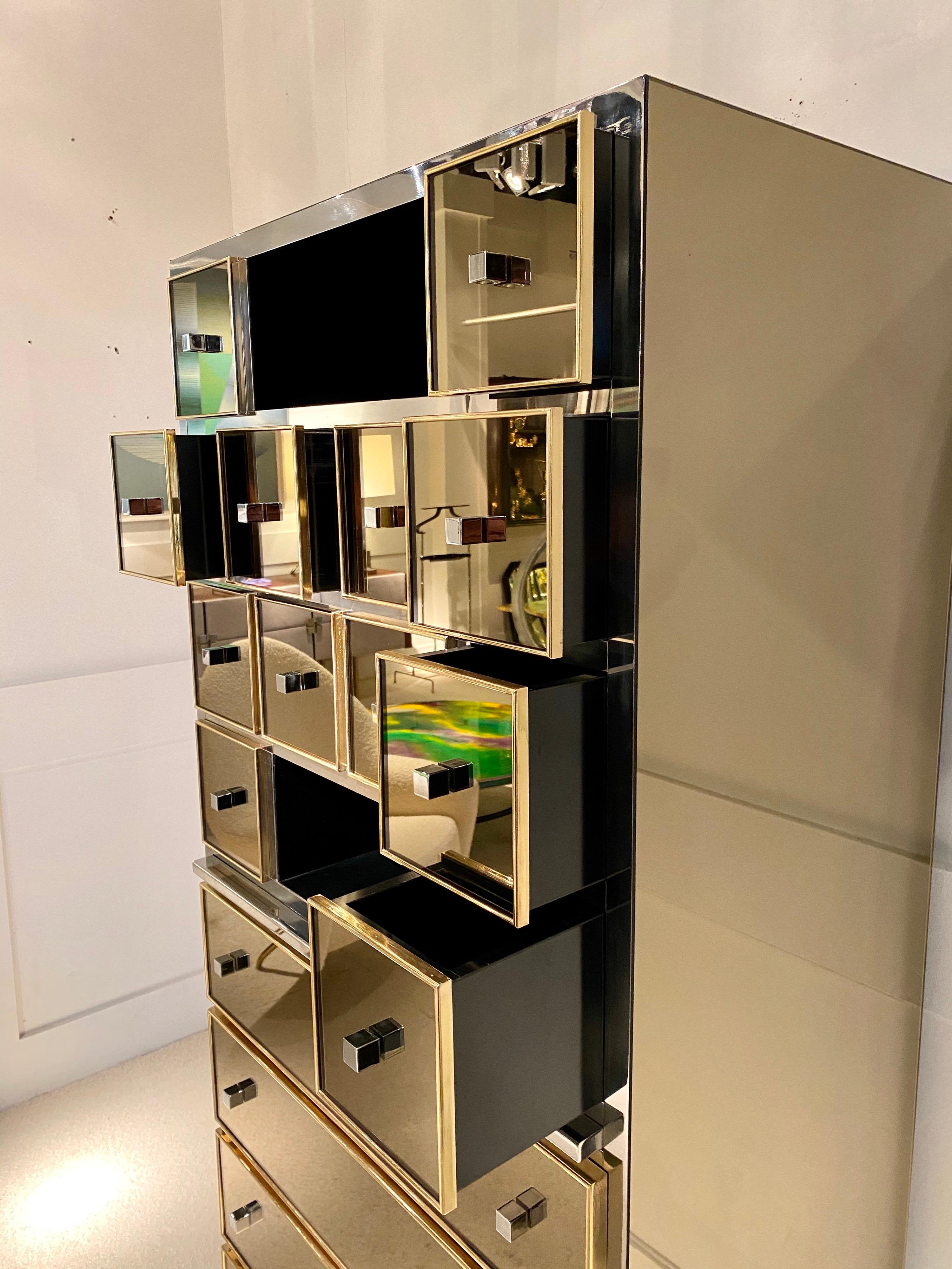 1970s Mirrored Cabinet by Michel Pigneres 3