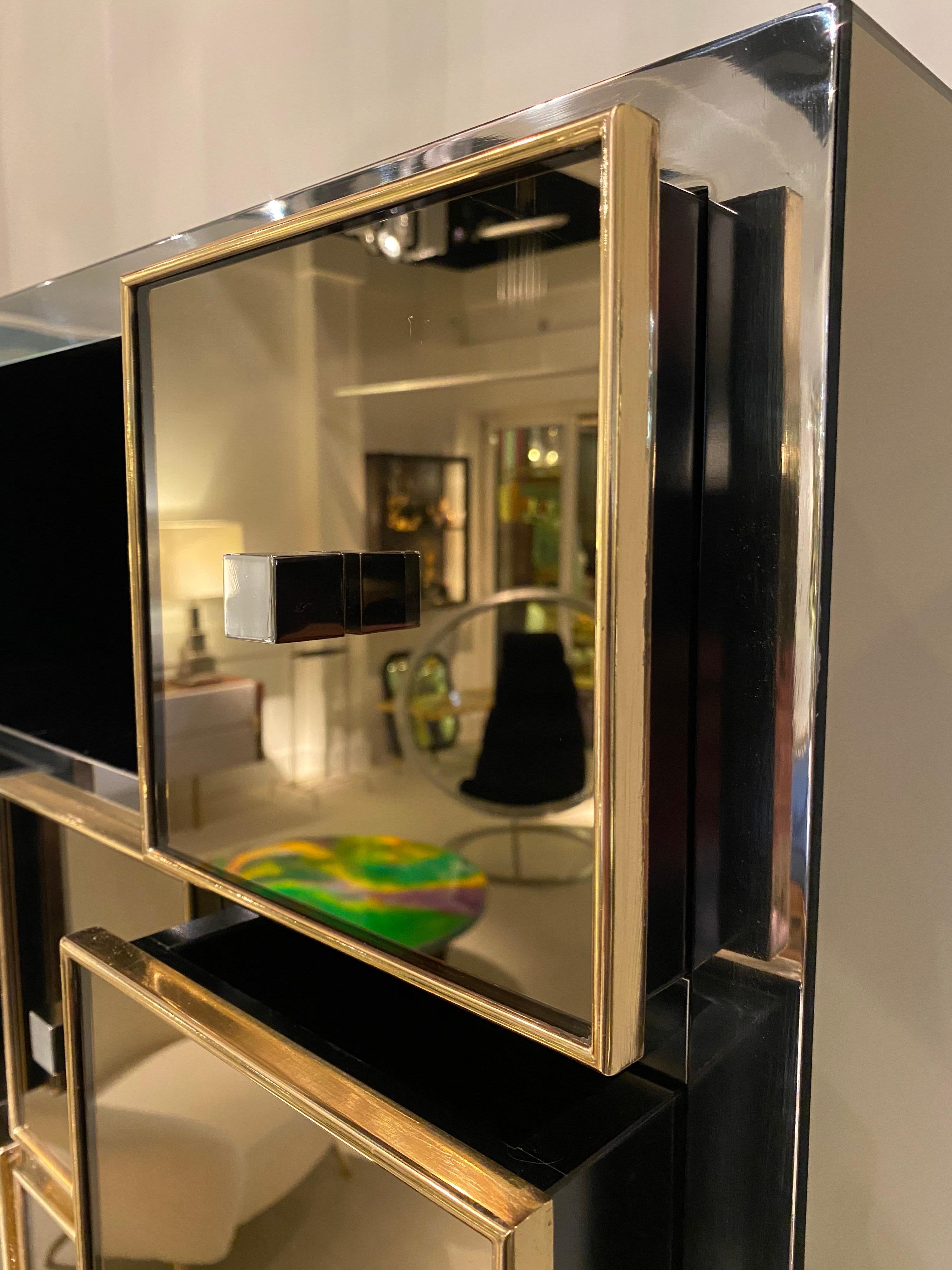 1970s Mirrored Cabinet by Michel Pigneres 4