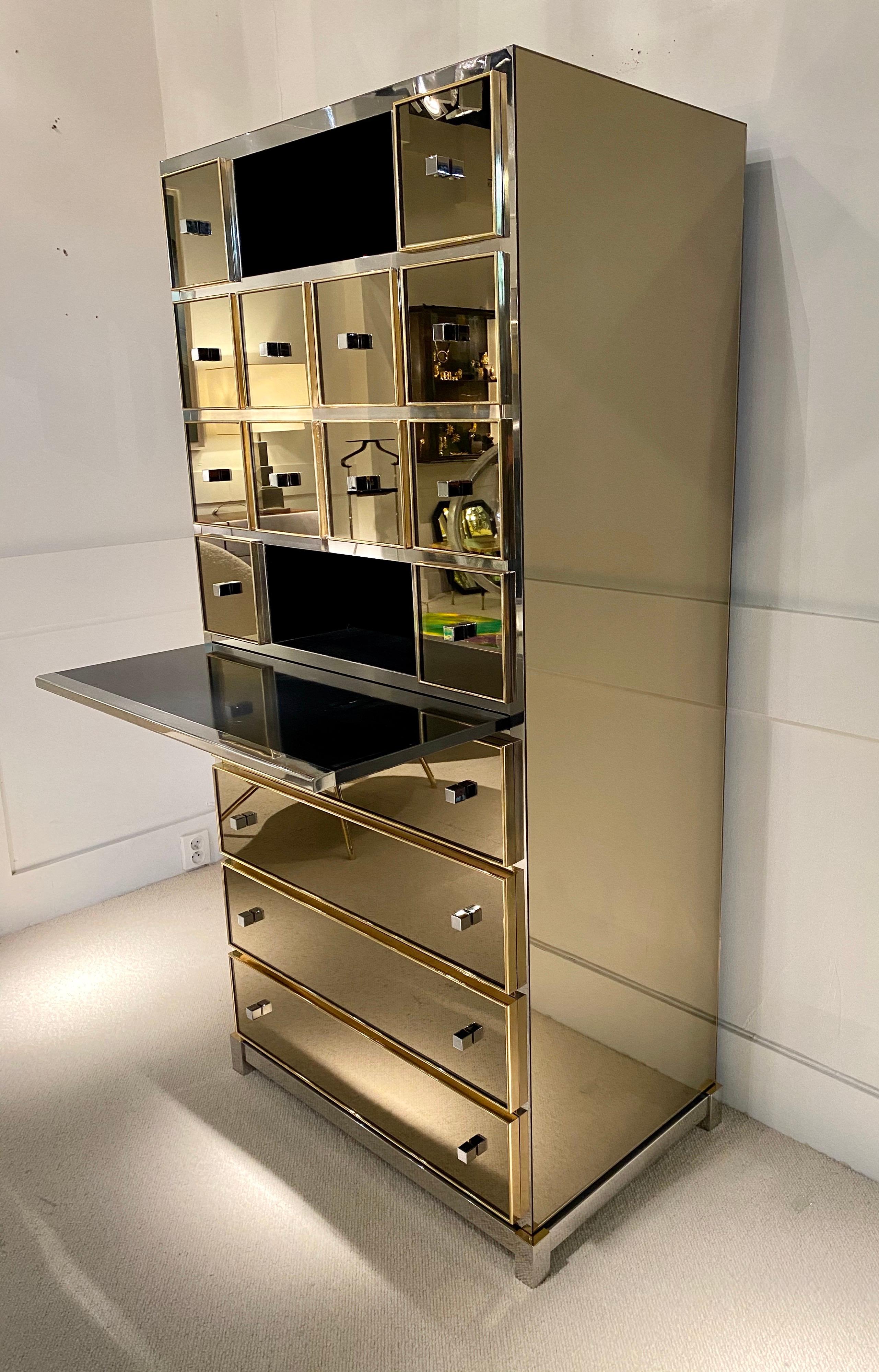 1970s Mirrored Cabinet by Michel Pigneres 5