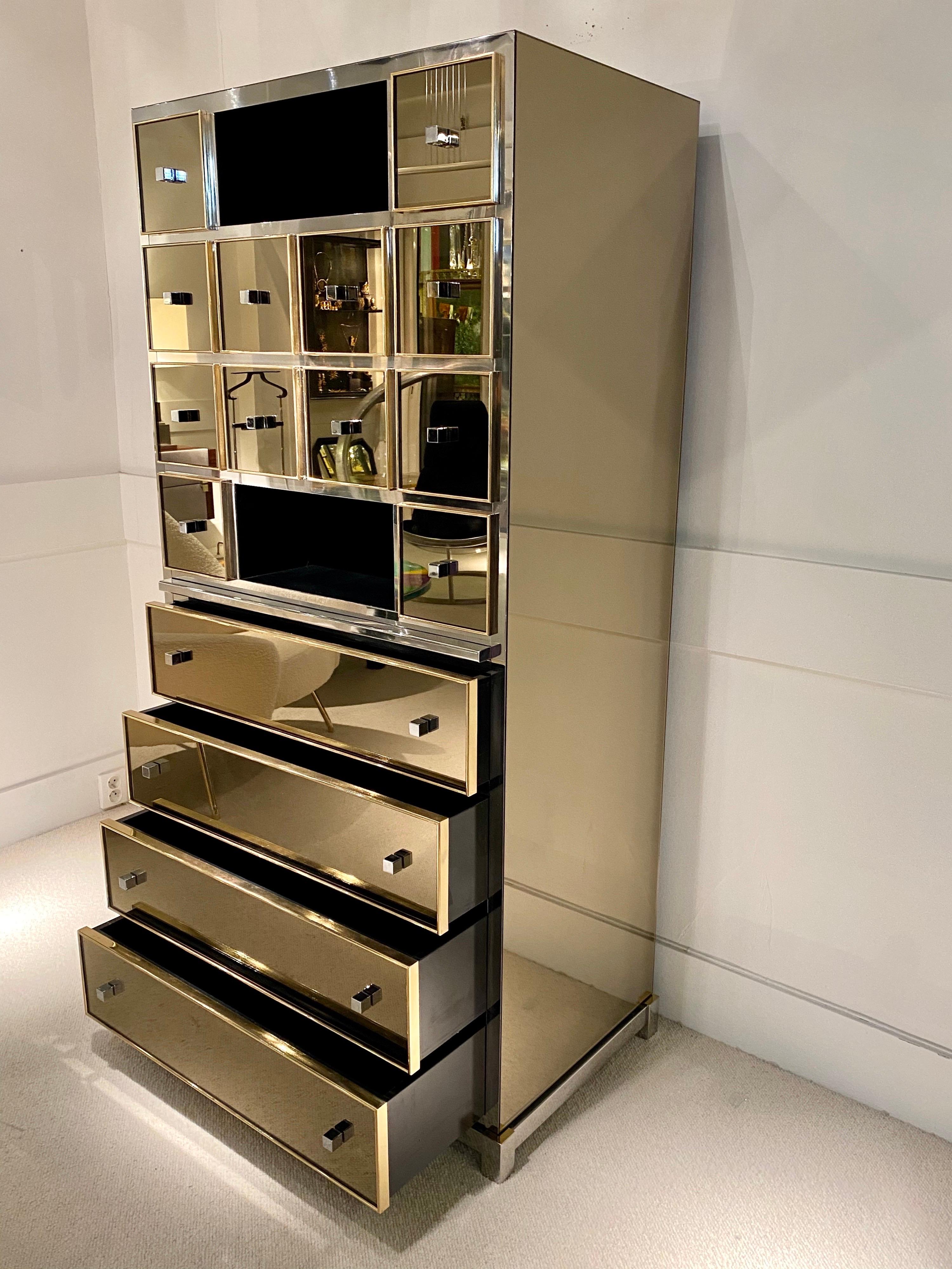 1970s Mirrored Cabinet by Michel Pigneres 9